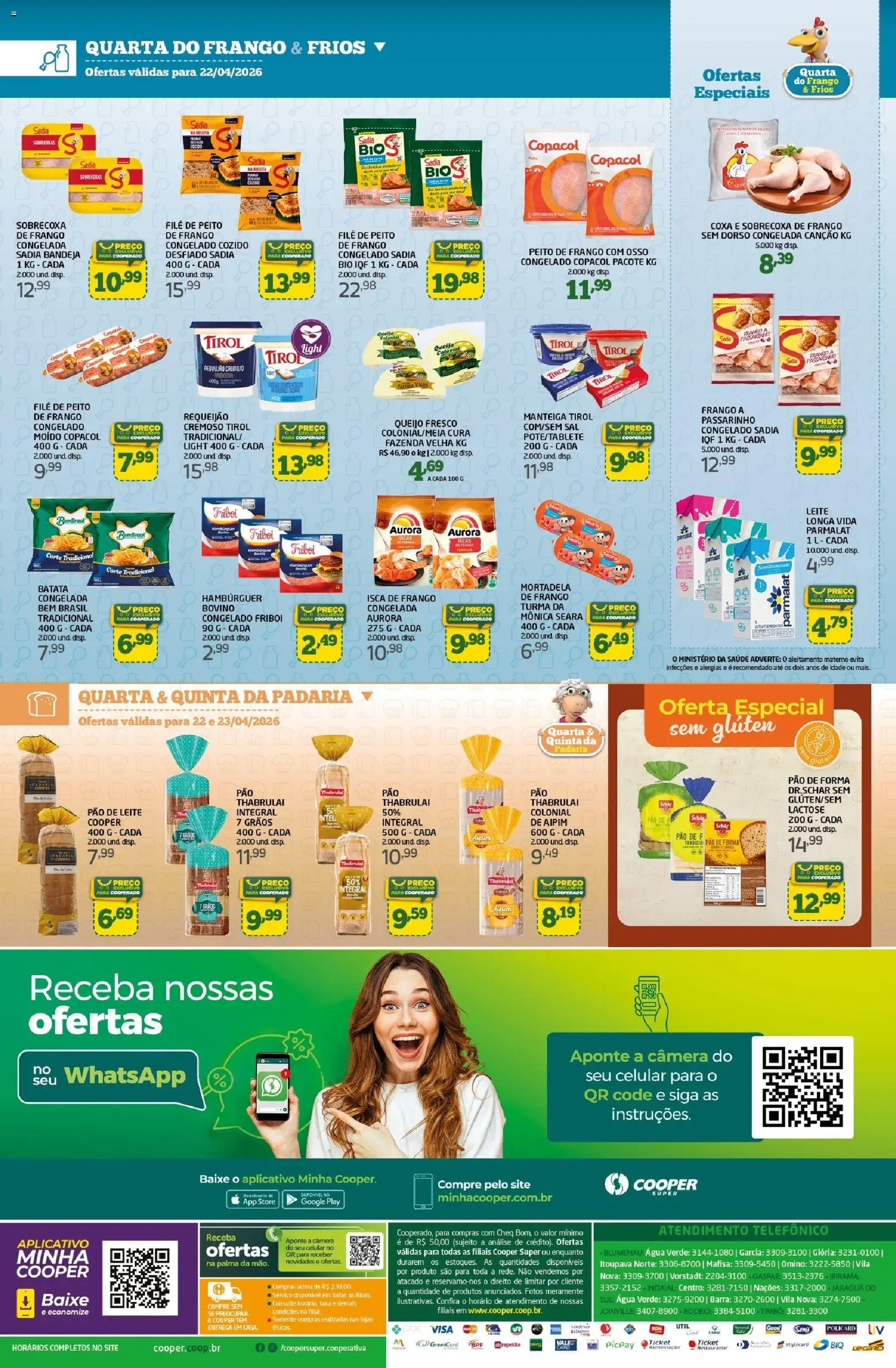 Cooper Folheto - válido de 20.04.2026 | Página: 2 | Produtos: Celular, Queijo, Bandeja, Requeijão