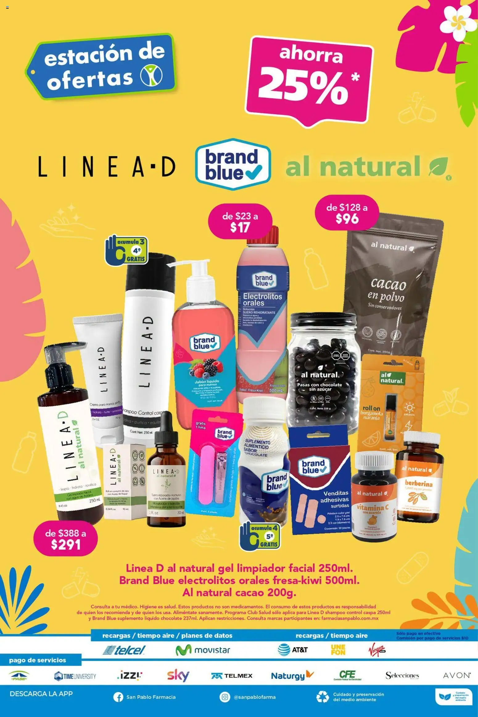 Nuevas ofertas de Farmacia San Pablo válidas en toda la República Mexicana desde el 19/07/2026. ¡Encuentra las mejores ofertas en Farmacia San Pablo catálogo! | Página: 18 | Productos: Azúcar, Frasco, Cacao, Limpiador facial