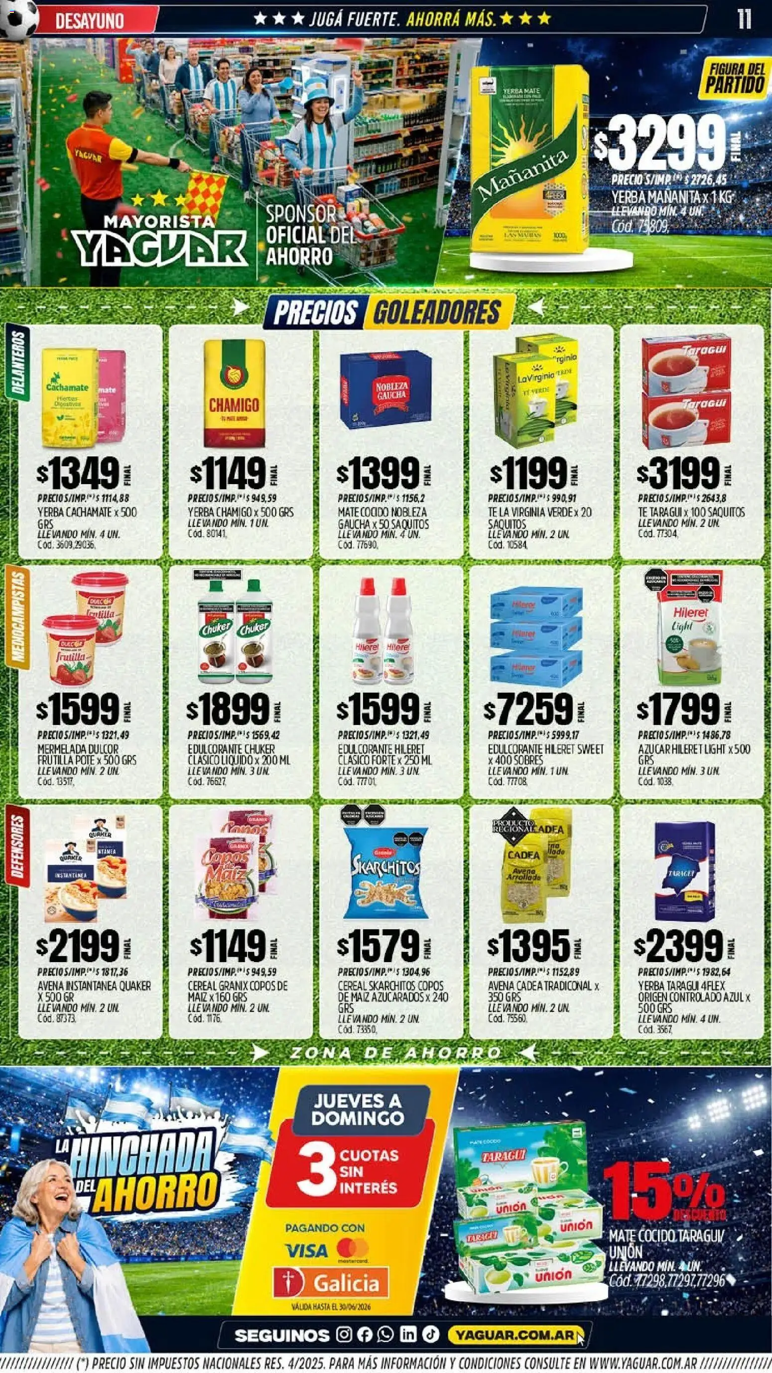 Yaguar - Oferta Semanal Mendoza │ válido desde el 01.06.2026 | Página: 10 | Productos: Frutilla, Azucar, Yerba, Mermelada