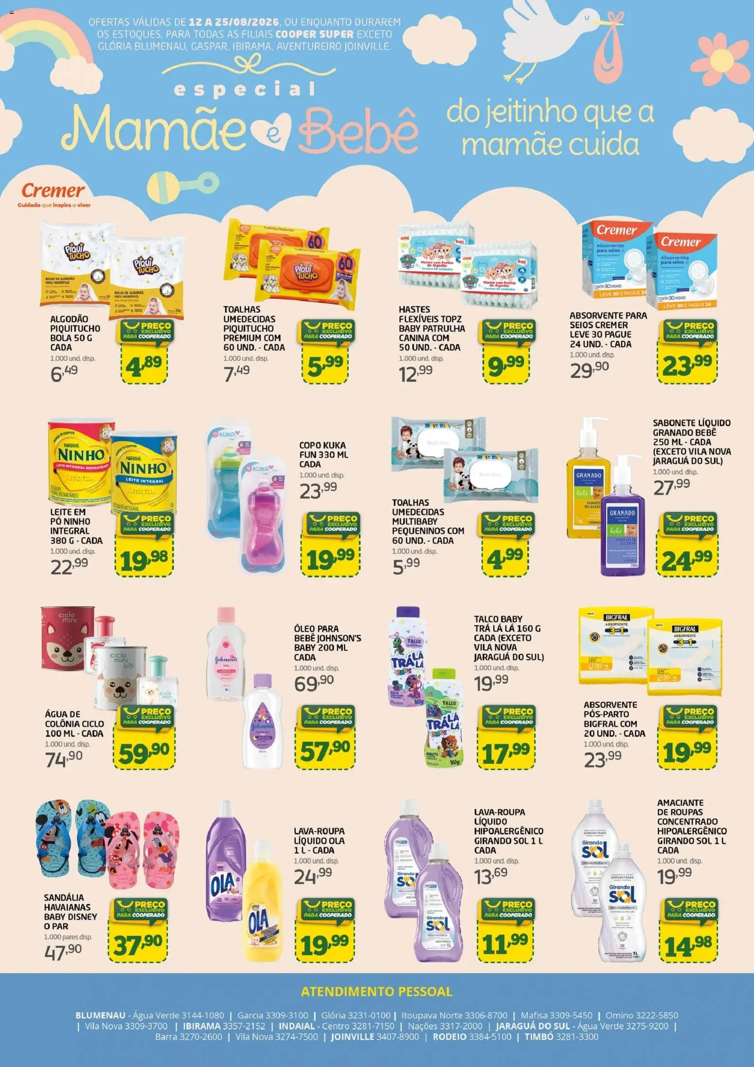 Cooper Folheto - válido de 12/08/2026 | Página: 2 | Produtos: Leite, Algodão, Copos, Sabonete líquido