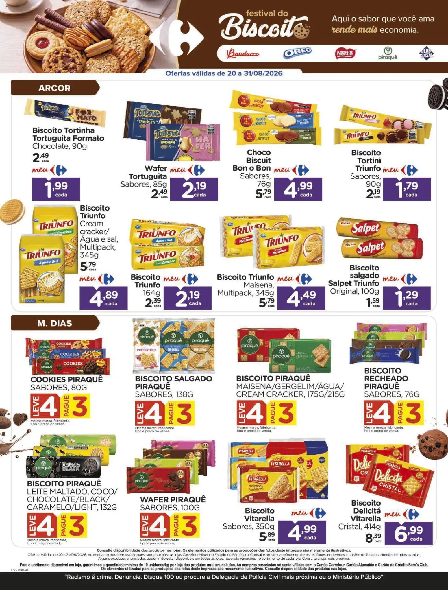 Carrefour Folheto - válido de 21/08/2026 | Página: 4 | Produtos: Água, Sal, Biscoito salgado, Cookies