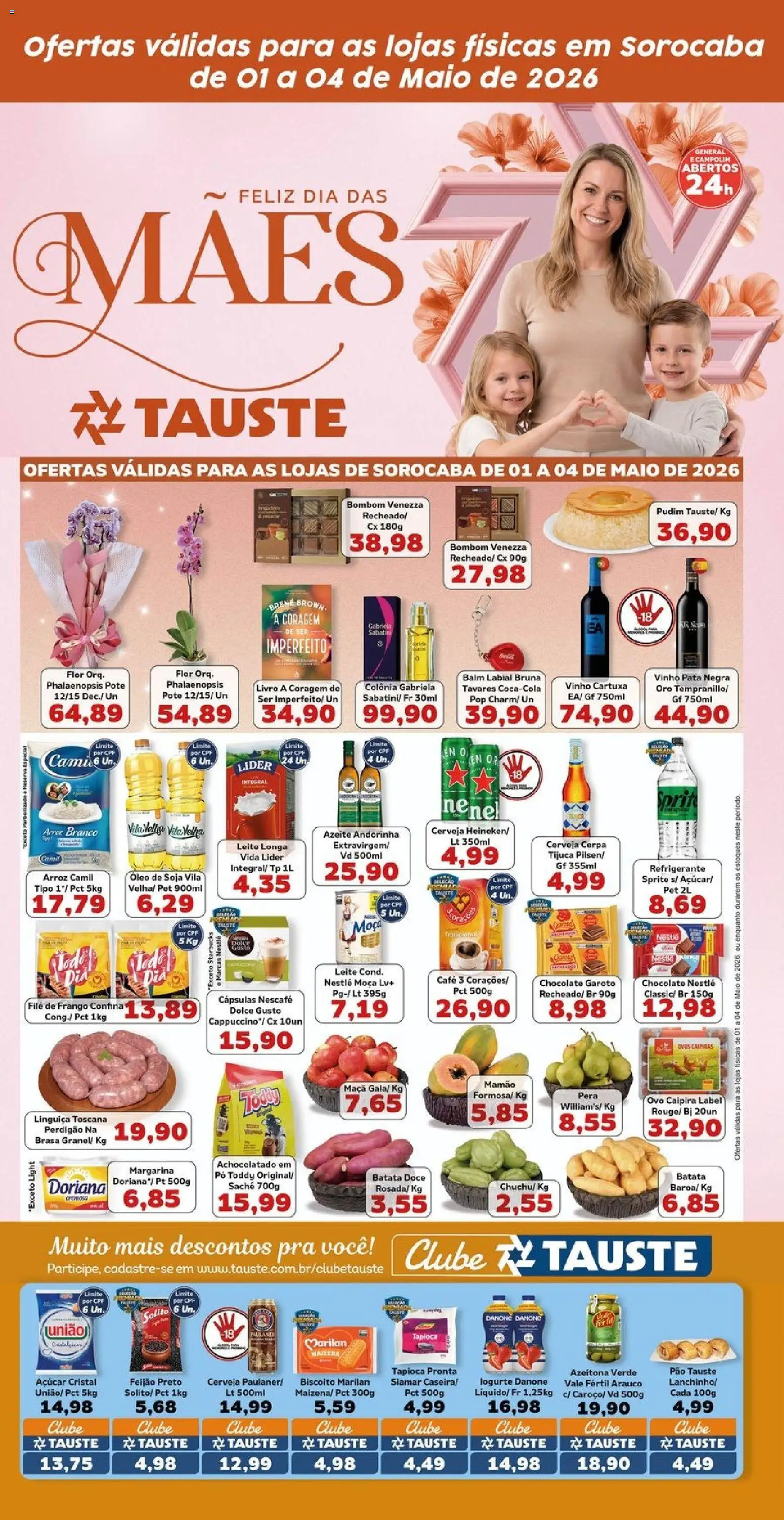 Tauste Folheto - válido de 01.05.2026 | Página: 2 | Produtos: Pera, Achocolatado, Linguiça, Vinho