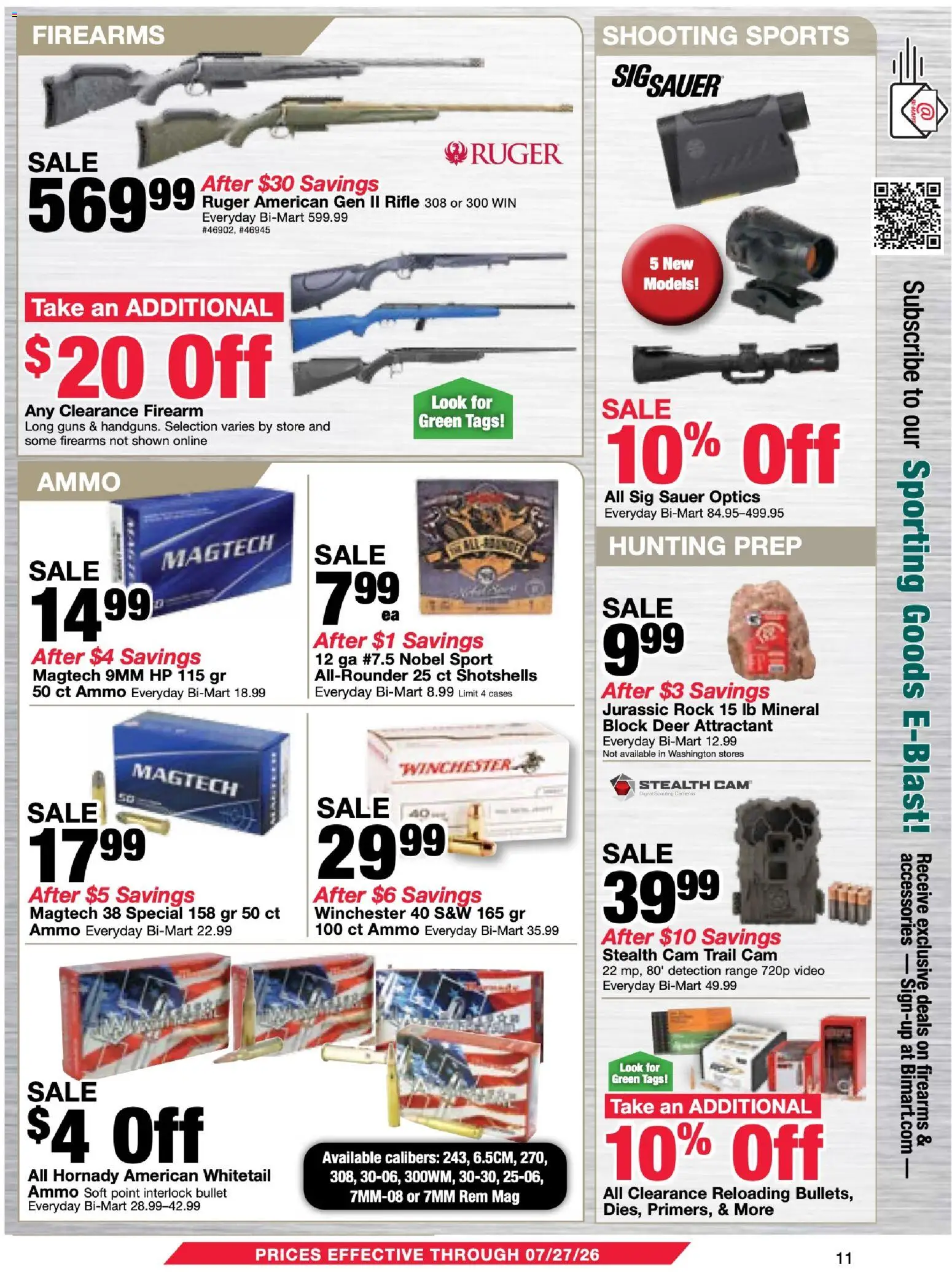 Bi-Mart Membership Savings Book - valid from 07/07/2026 | Page: 11 | Products: Video, Ammo, Rifle