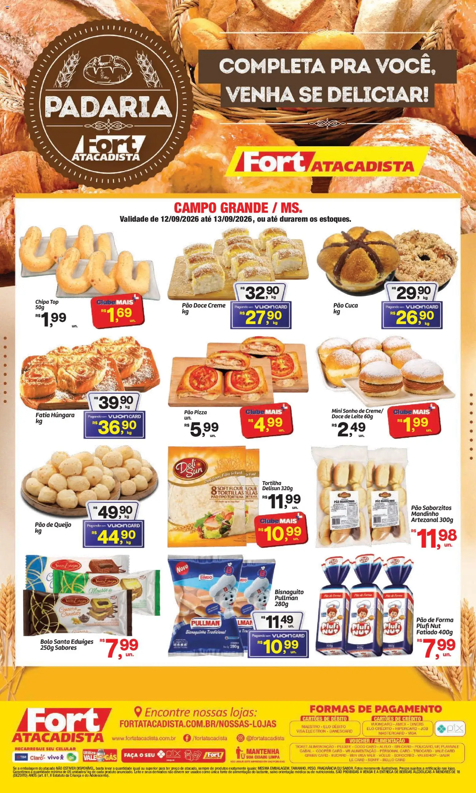 Fort Atacadista Folheto - válido de 12/09/2026 | Página: 1 | Produtos: Pizza, Creme, Doce, Doce de leite