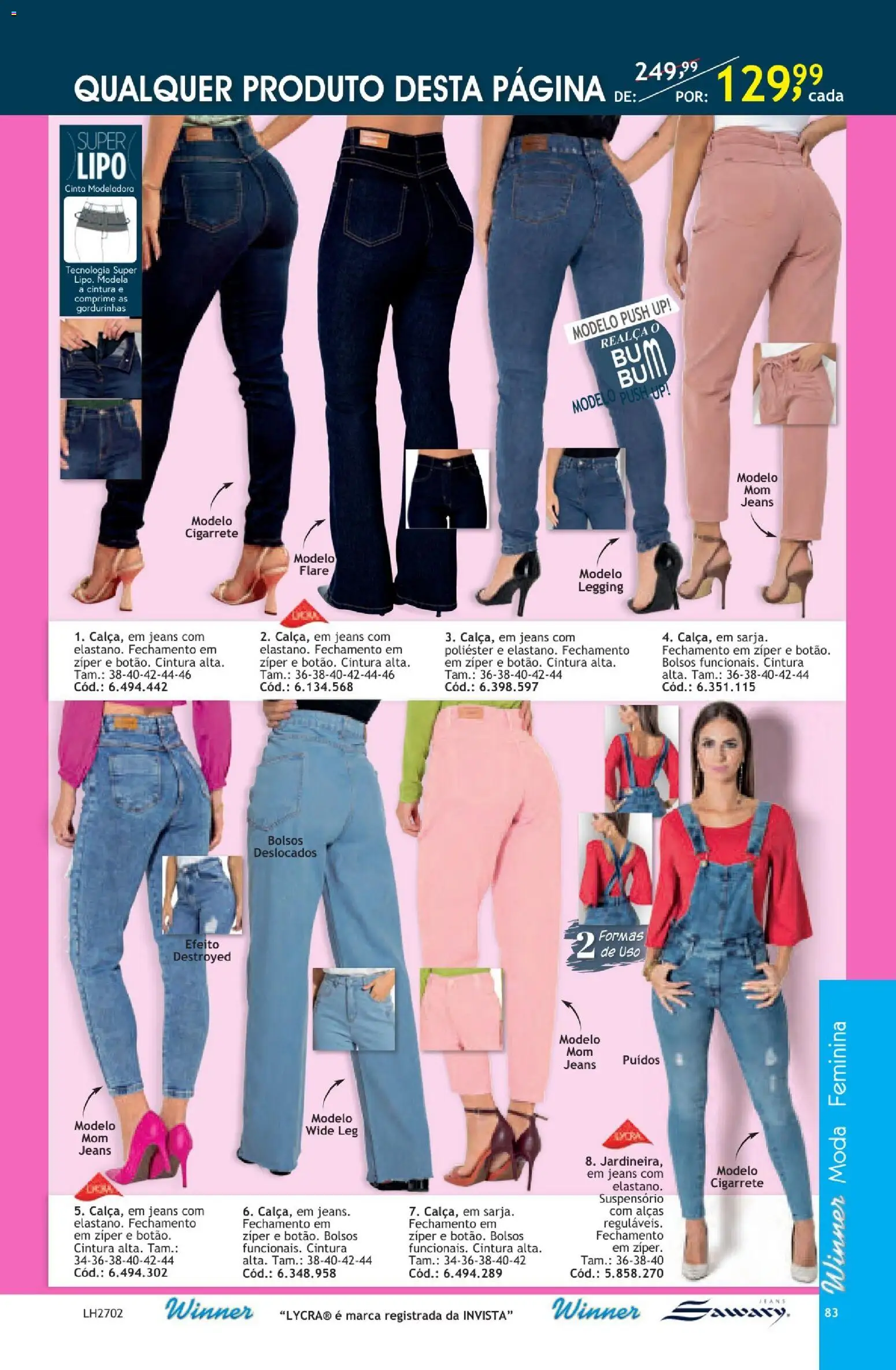 Quatro Estações Folheto - válido de 01/10/2026 | Página: 85 | Produtos: Legging, Cinta modeladora, Jeans