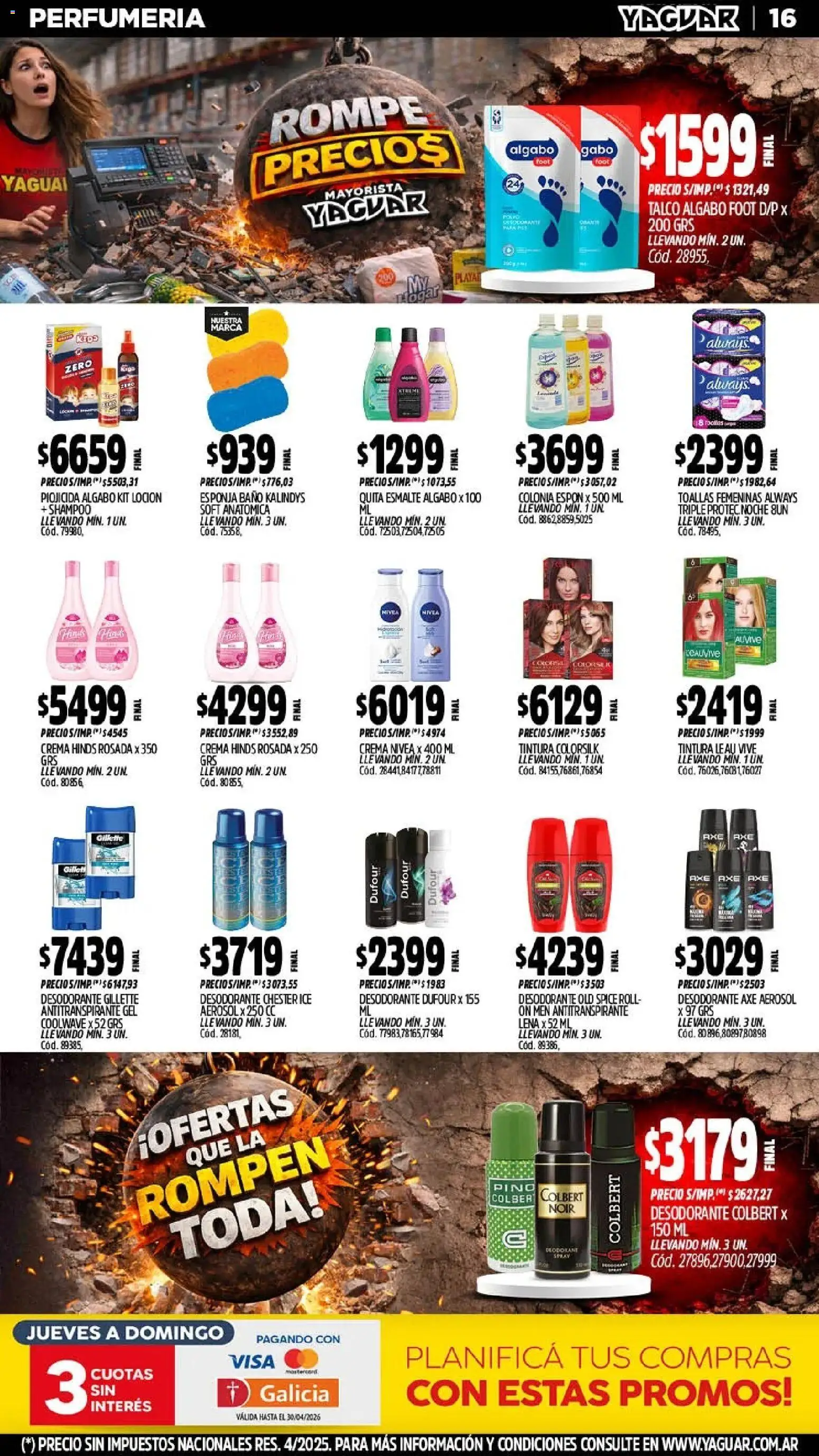 Yaguar catálogo │ válido desde el 20.04.2026 | Página: 16 | Productos: Baño, Tintura, Antitranspirante, Esponja