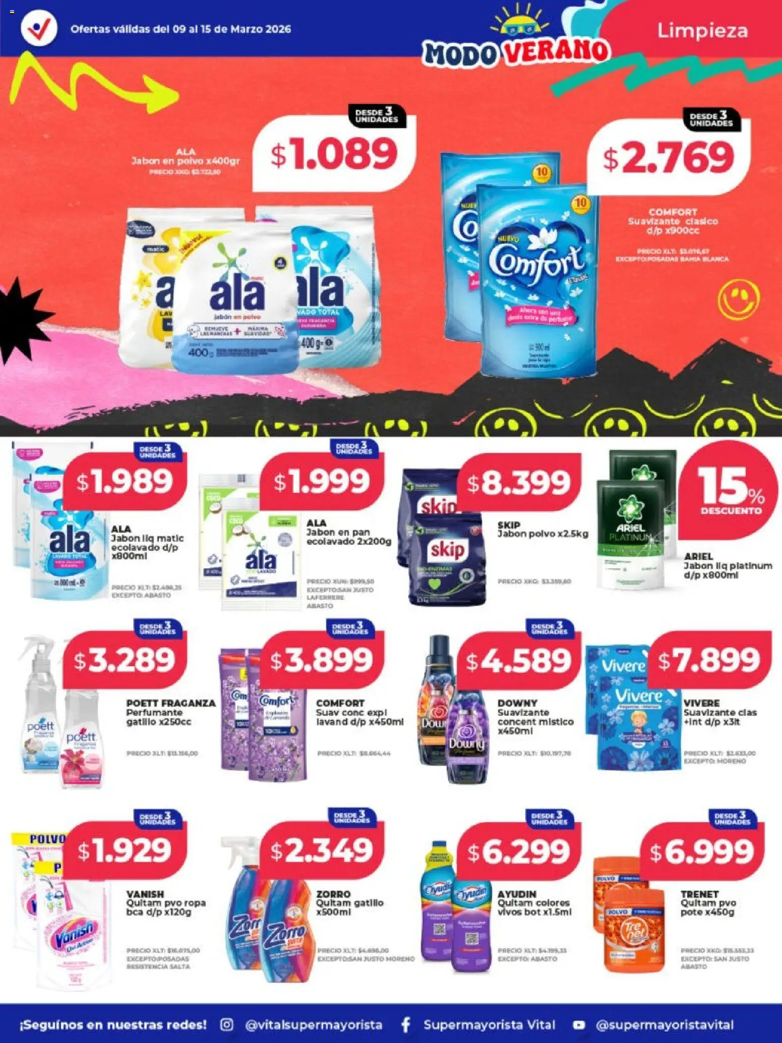 Vital ofertas │ válido desde el 09.03.2026 | Página: 7 | Productos: Polvo, Ropa, Pan, Suavizante