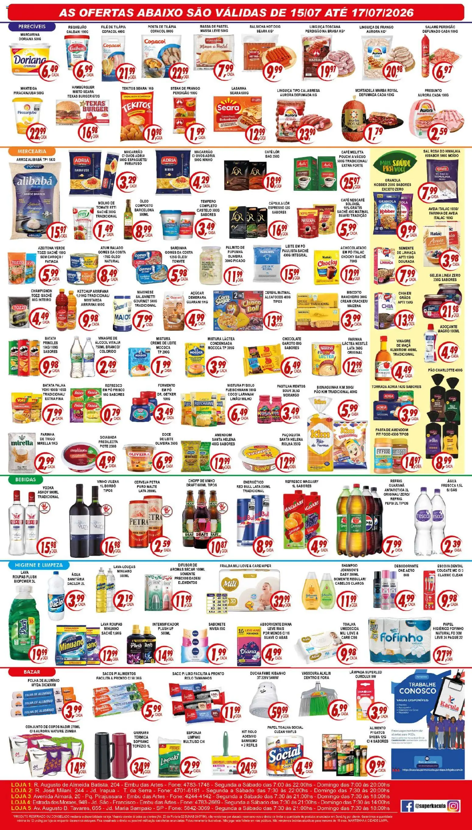 Kaçula Folheto - válido de 15/07/2026 | Página: 2 | Produtos: Refresco, Vinagre, Granola, Creme