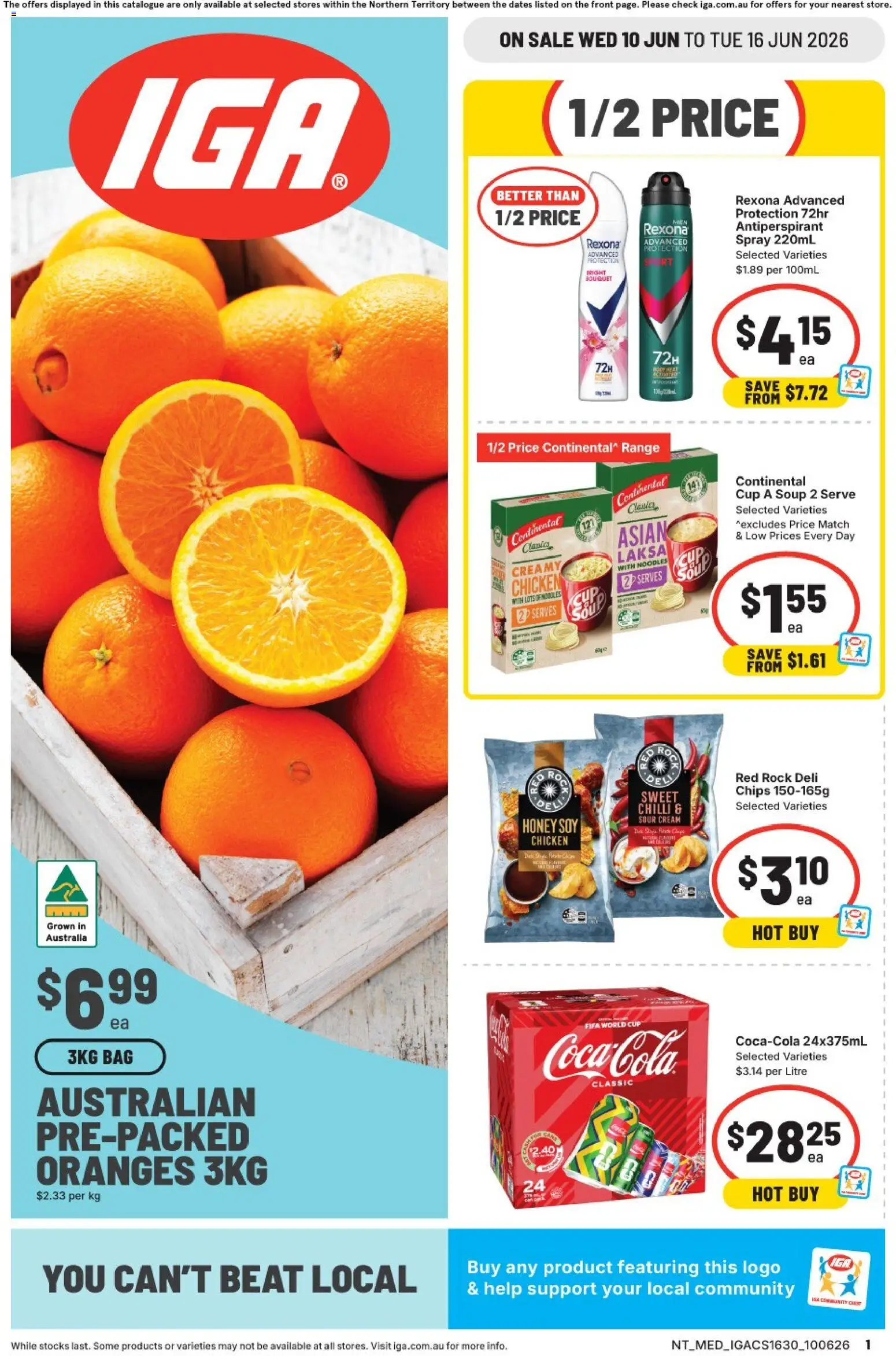 IGA catalogue - valid from 10.06.2026 | Page: 1 | Products: Chicken, Noodles, Soup, Chilli