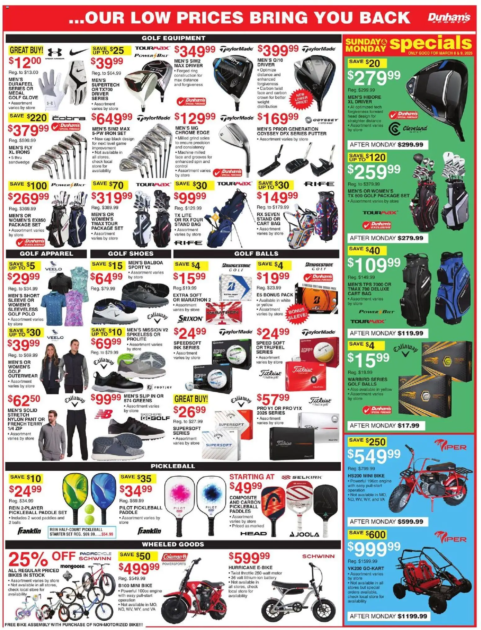 Dunham's Sports Weekly Ad - valid from 07.03.2026 | Page: 8 | Products: Ring, Greens, Throttle, Bag