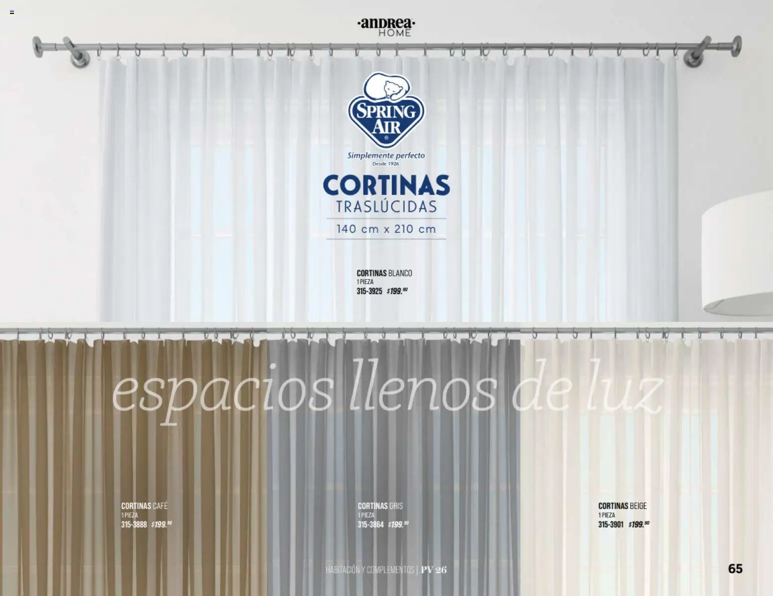 Nuevas ofertas de Andrea válidas en toda la República Mexicana desde el 25/01/2026. ¡Encuentra las mejores ofertas en Andrea catálogo Home! | Página: 65 | Productos: Café, Cortinas