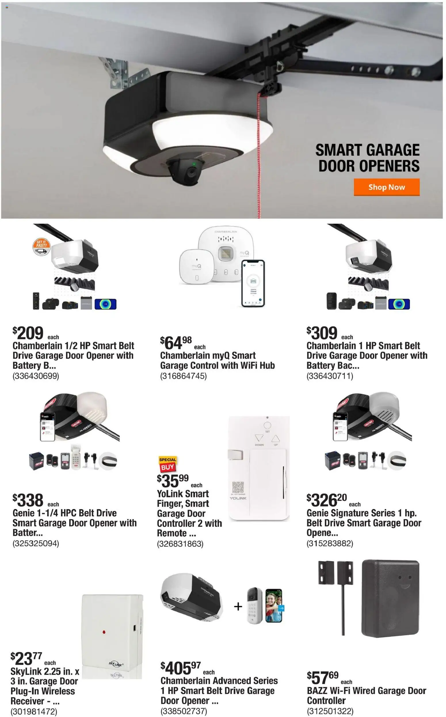 Home Depot Weekly Ad - valid from 07/23/2026 | Page: 9 | Products: Opener, Battery, Hub, Belt