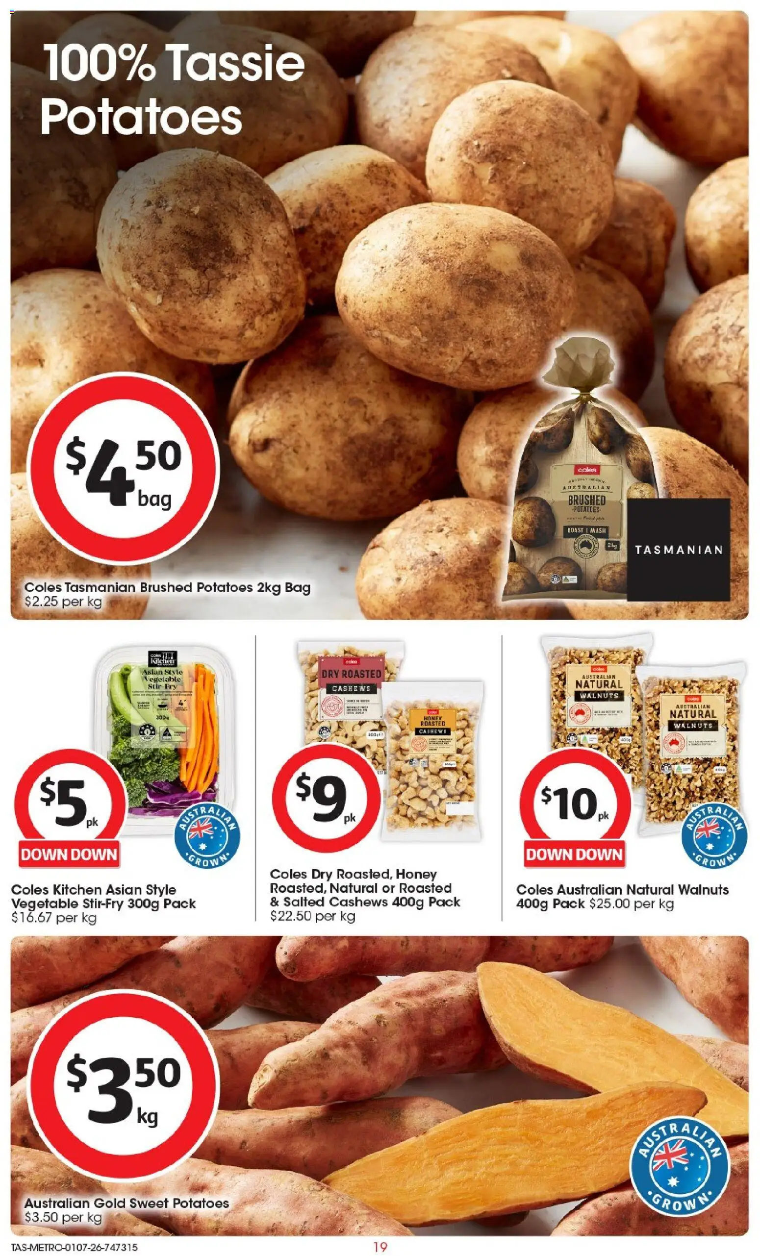 Coles catalogue - valid from 01/07/2026 | Page: 19 | Products: Honey, Potatoes, Bag