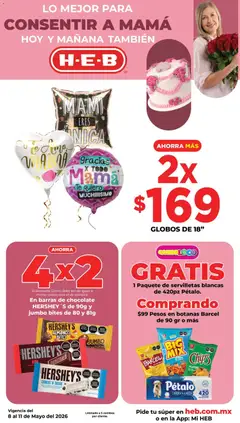 Vista previa de H-E-B folleto, nuevo folleto de la tienda, válido en México a partir del 08.05.2026 | Página: 8 | Productos: Almendras, Chocolate, Té, Servilletas