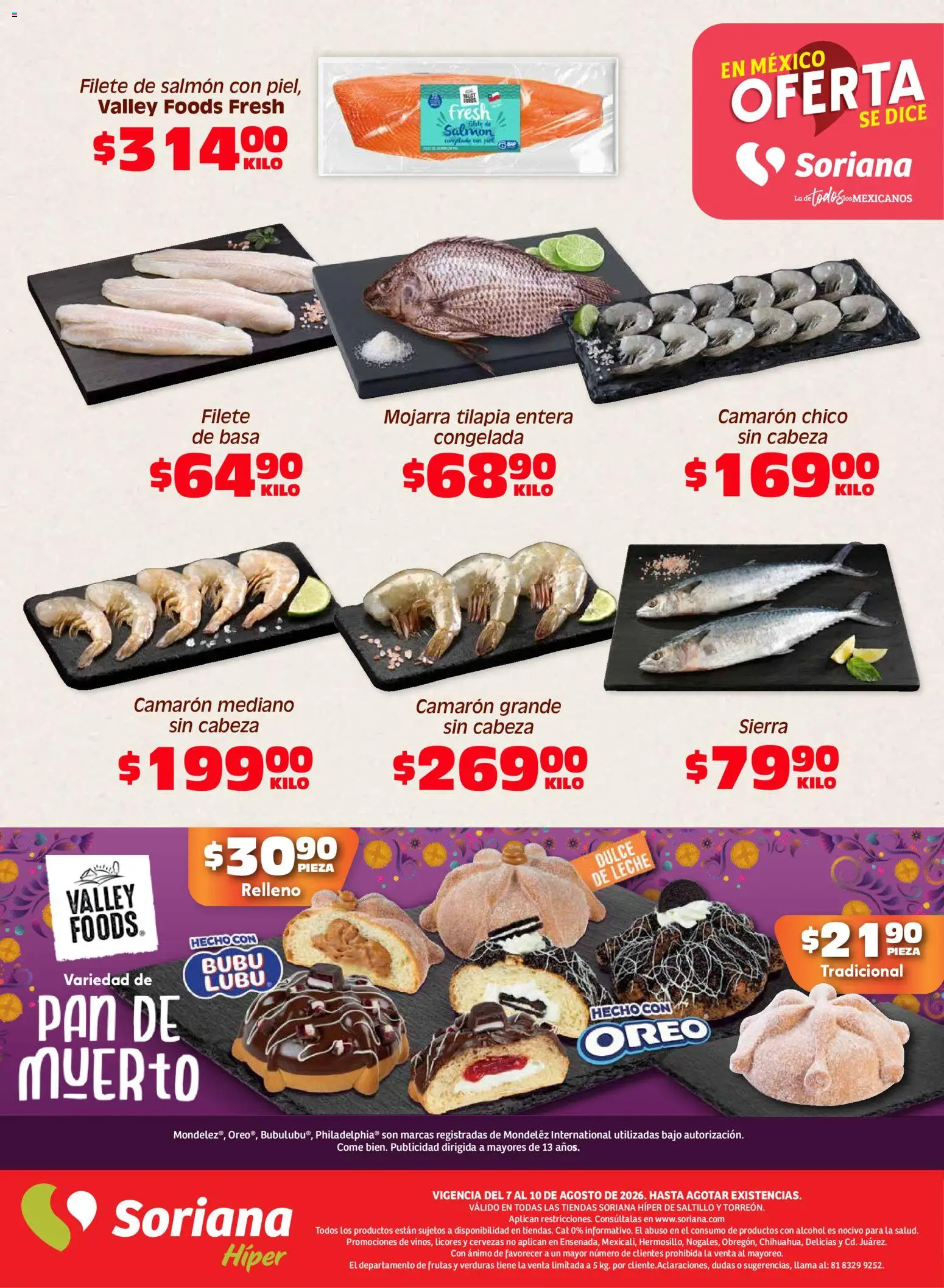 Nuevas ofertas de Soriana válidas en toda la República Mexicana desde el 07/08/2026. ¡Encuentra las mejores ofertas en Soriana Fin de Semana Híper: Saltillo y Torreón! | Página: 4 | Productos: Leche, Pan, Dulce, Verduras
