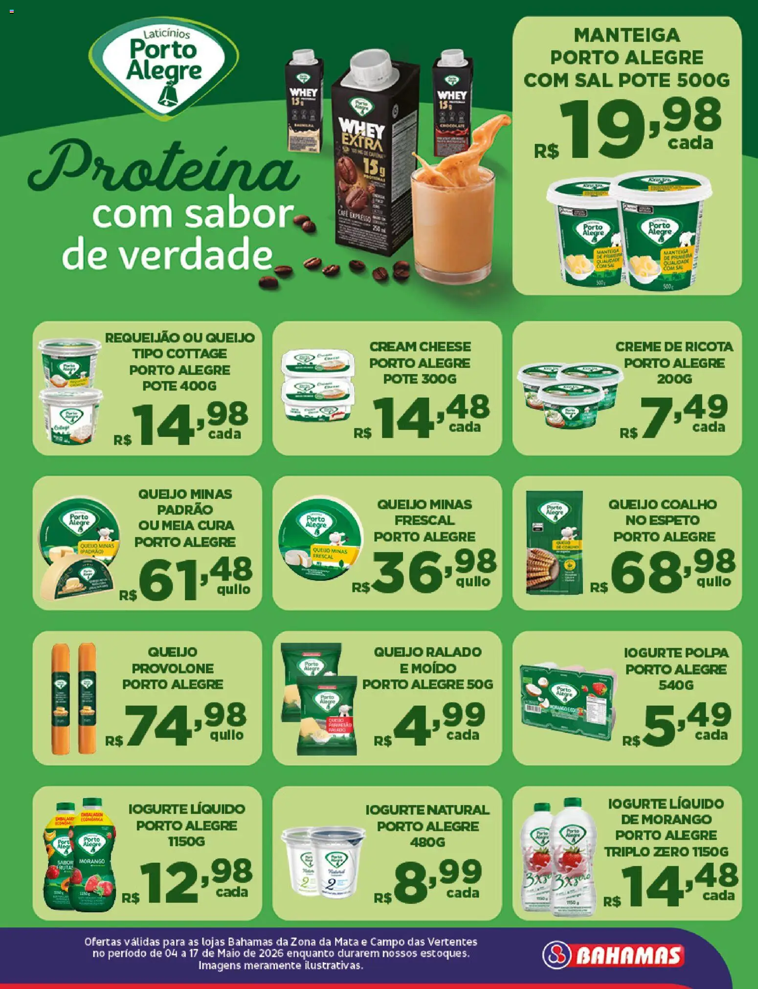 Bahamas Supermercados Folheto - válido de 04.05.2026 | Página: 7 | Produtos: Provolone, Ricota, Cottage, Creme