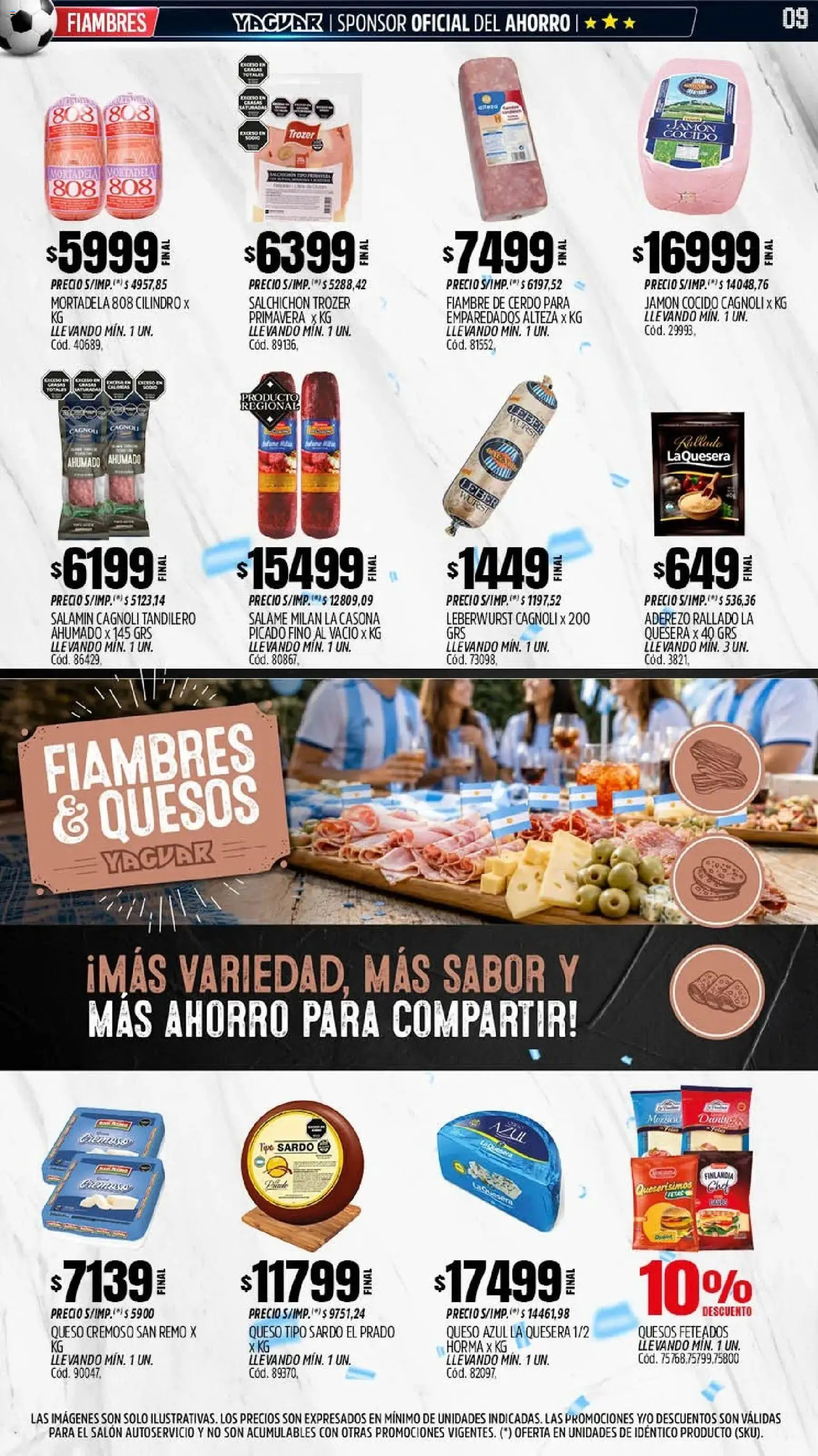 Yaguar - Oferta Semanal General Roca │ válido desde el 01.06.2026 | Página: 9 | Productos: Jamón cocido, Jamón, Salame, Cerdo
