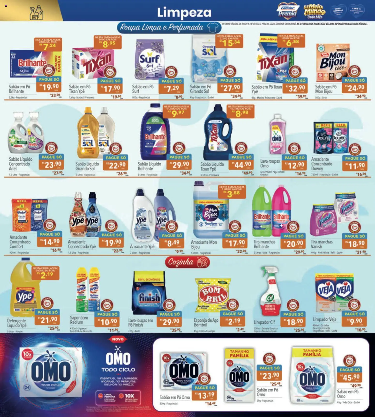 Supermercados Condor Folheto - válido de 10/09/2026 | Página: 20 | Produtos: Esponjas, Ariel, Esponja, Amaciante