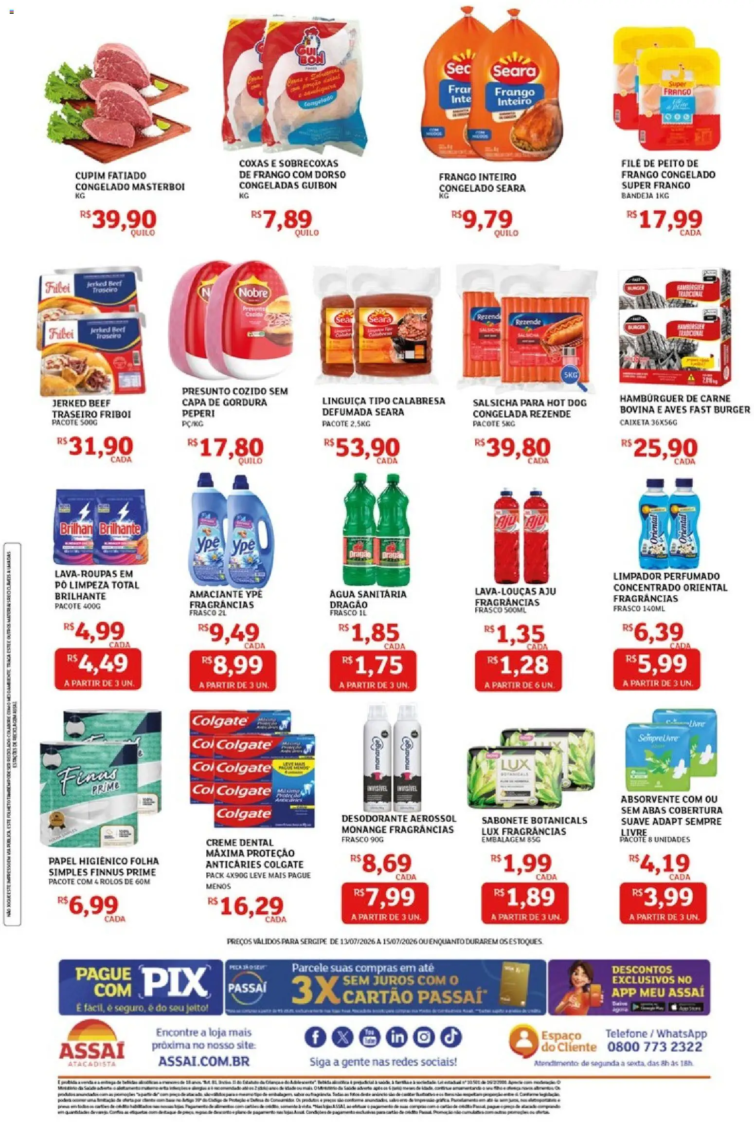 Assaí Atacadista Folheto - válido de 13/07/2026 | Página: 2 | Produtos: Pó, Bandeja, Telefone, Papel higiênico