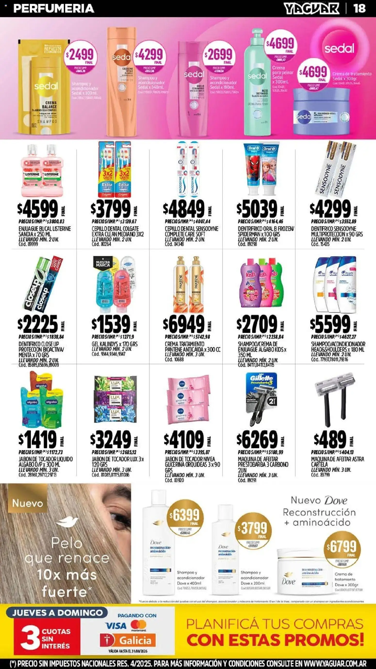 Yaguar - Oferta Semanal Chaco │ válido desde el 03/08/2026 | Página: 18 | Productos: Maquina de afeitar, Shampoo, Enjuague bucal, Crema