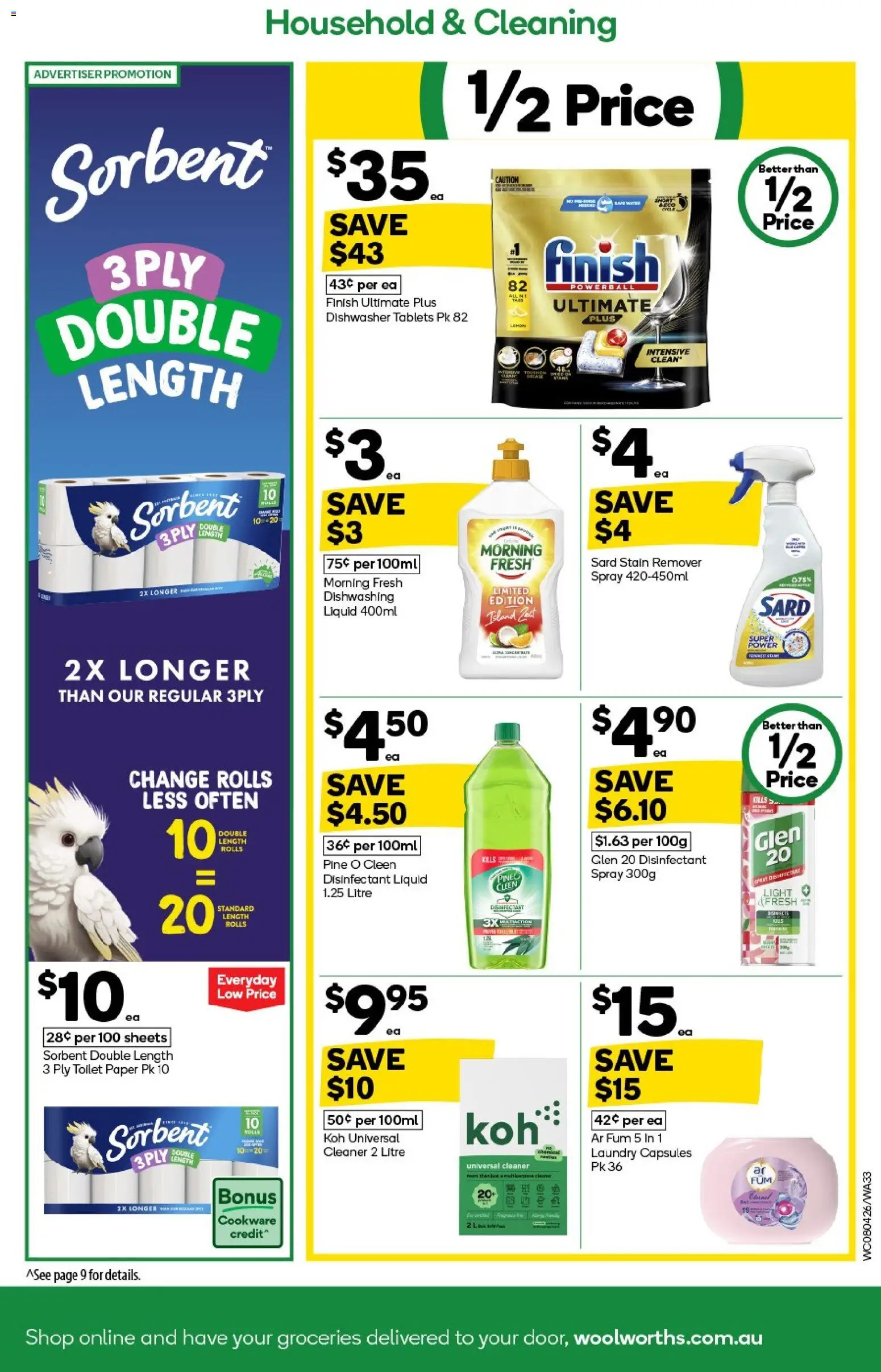 Woolworths catalogue - valid from 08.04.2026 | Page: 33 | Products: Toilet, Household, Laundry, Tablets