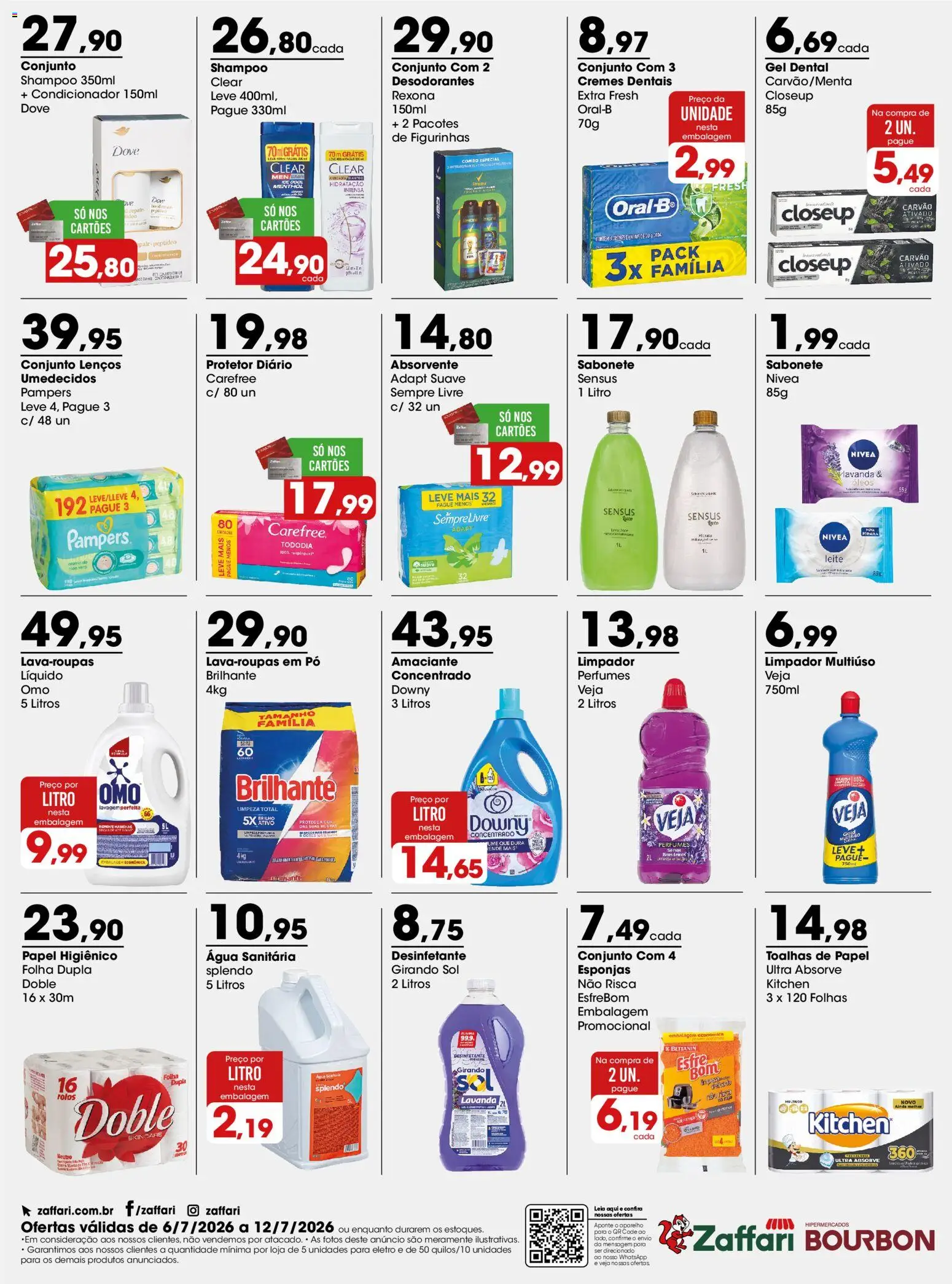 Zaffari Folheto - válido de 06/07/2026 | Página: 4 | Produtos: Rexona, Sempre Livre, Desinfetante, Água sanitária