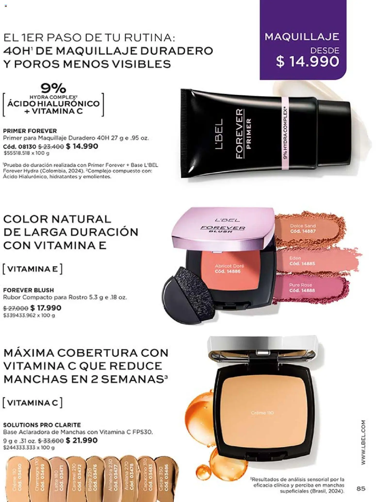 Catálogo L'Bel Campaña 6 │ válido desde el 31.03.2026 | Página: 89 | Productos: Cacao, Maquillaje, Base, Rubor