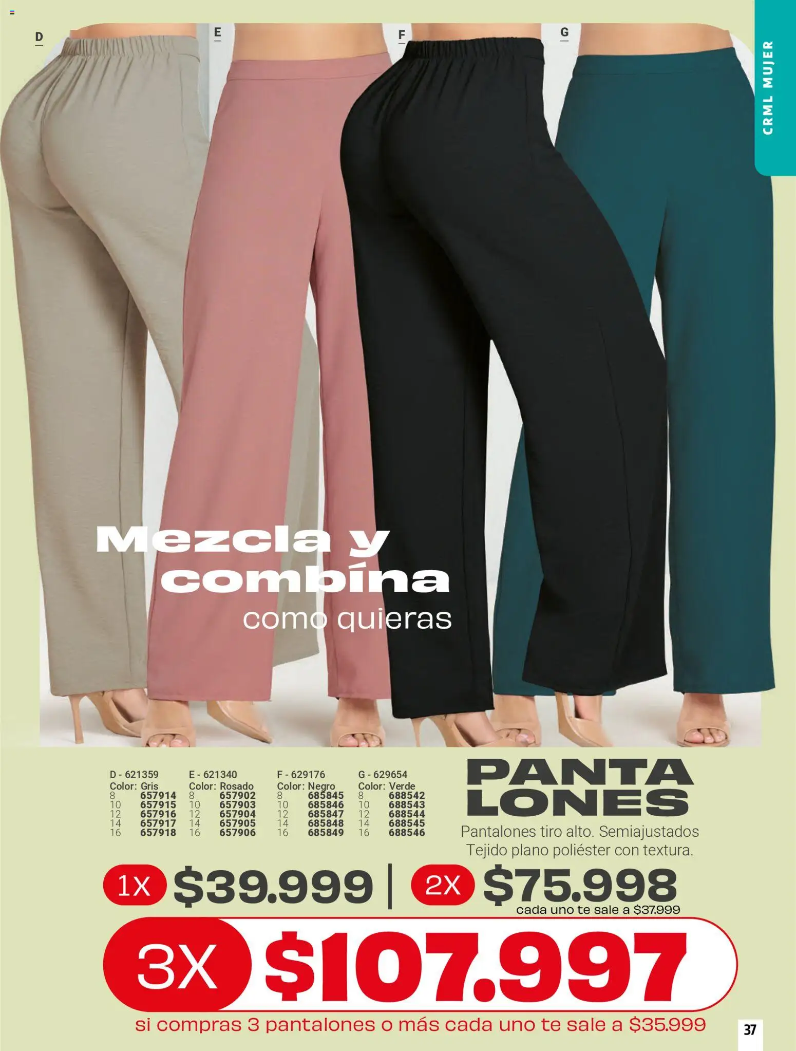 Carmel revista - valida desde el 01/04/2026 | Página: 37 | Productos: Té, Pantalones