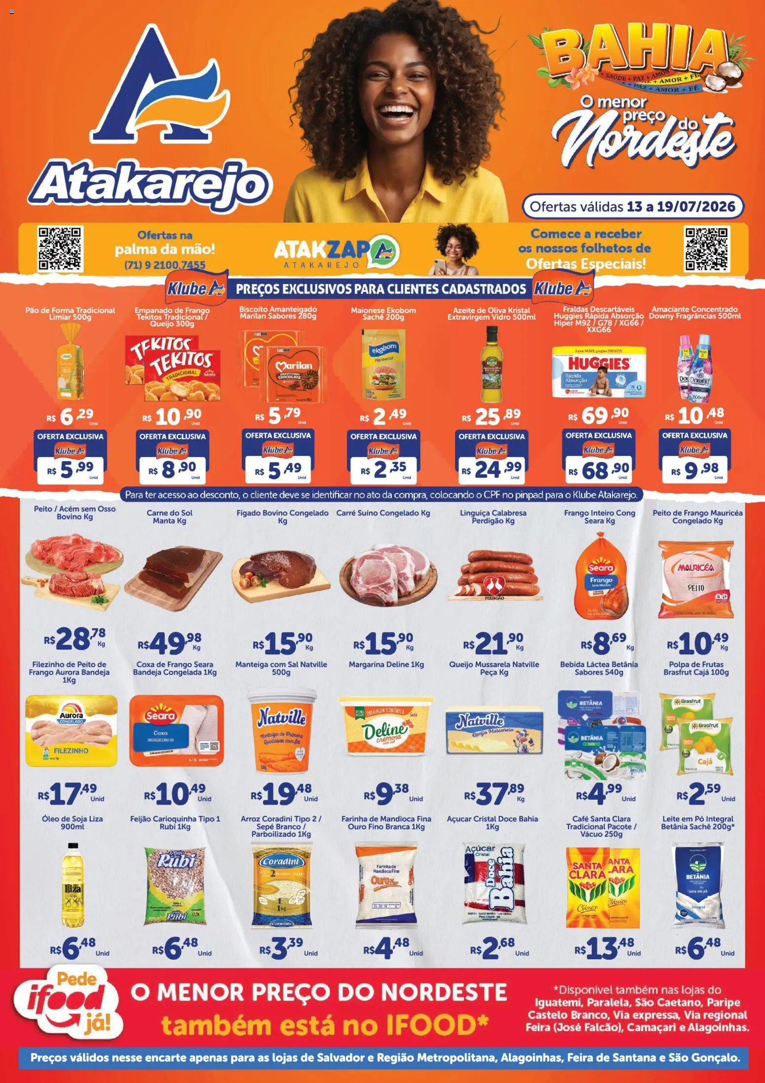 Atakarejo Folheto - válido de 13/07/2026 | Página: 1 | Produtos: Coxa de frango, Café, Frango, Soja