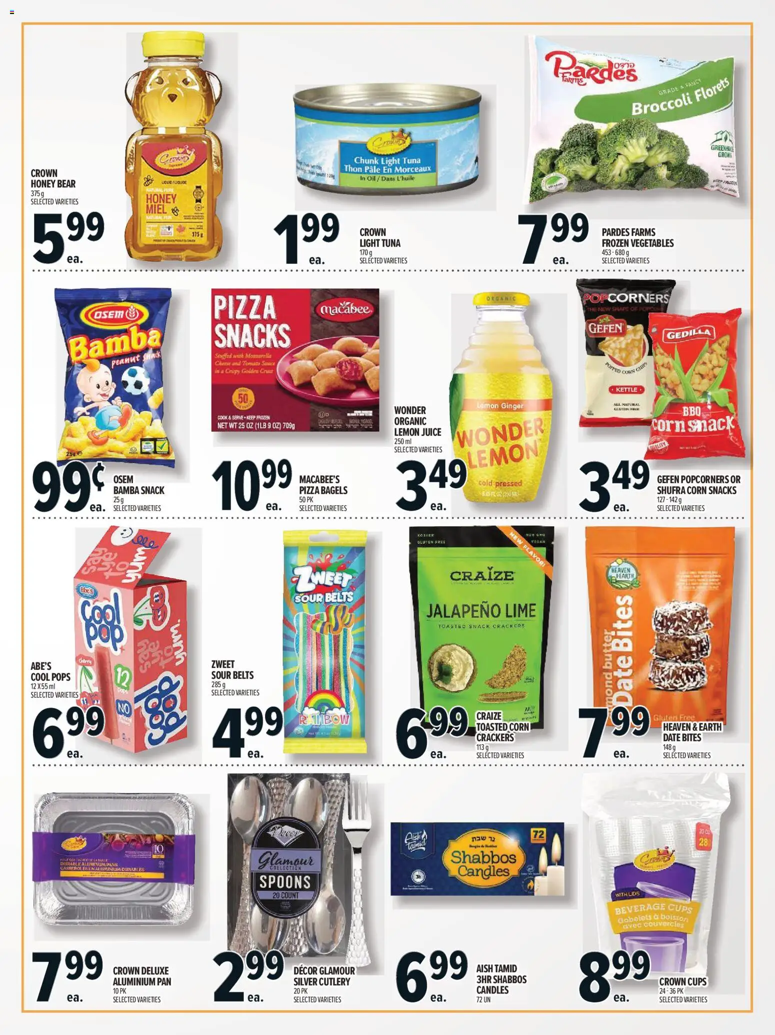 Metro flyer valid from Aug 27, 2026 | Page: 2 | Products: Frozen vegetables, Lids, Candles, Juice