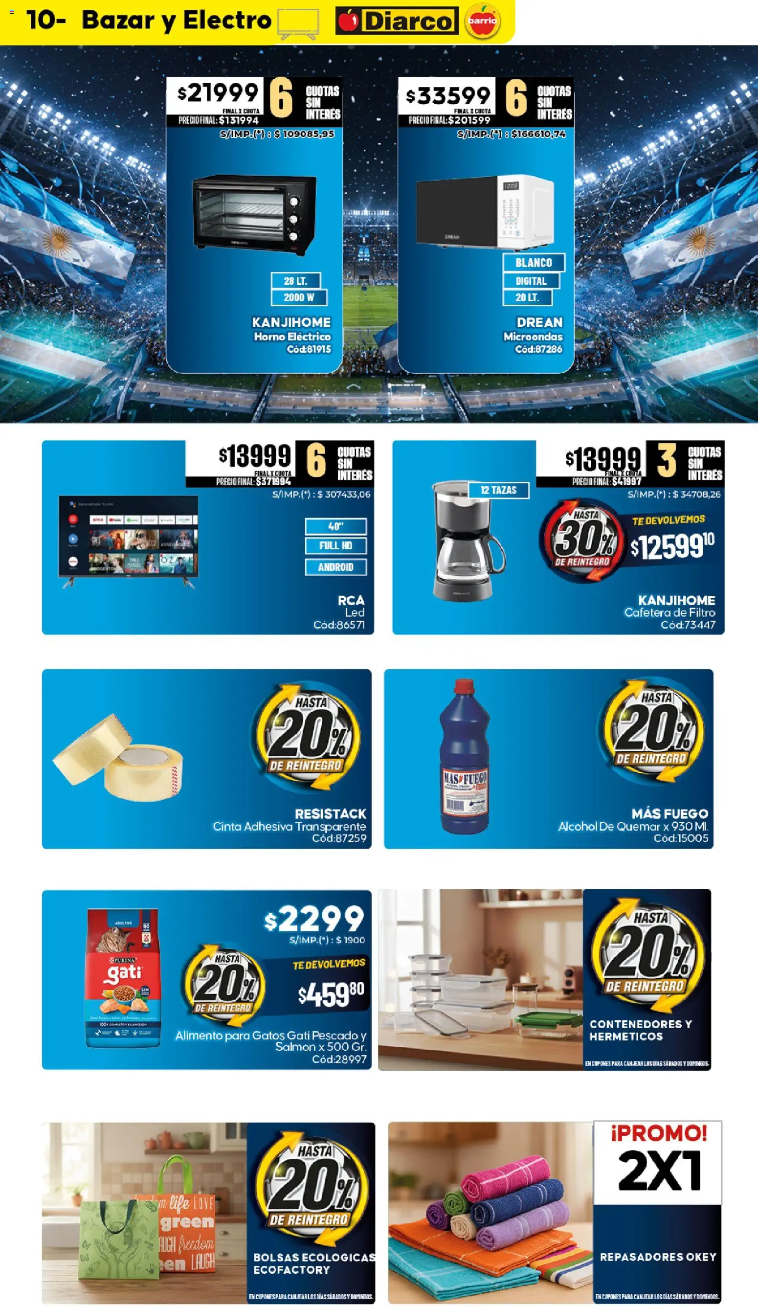 Diarco - Ofertas Diarco Barrio │ válido desde el 08.06.2026 | Página: 10 | Productos: Cinta, Cafetera, Horno eléctrico, Té