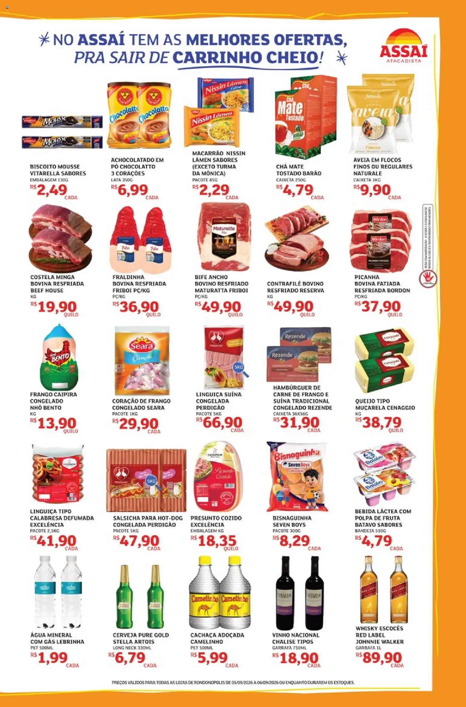 Assaí Atacadista Folheto - válido de 05/09/2026 | Página: 3 | Produtos: Coração de frango, Água, Bebida, Frango