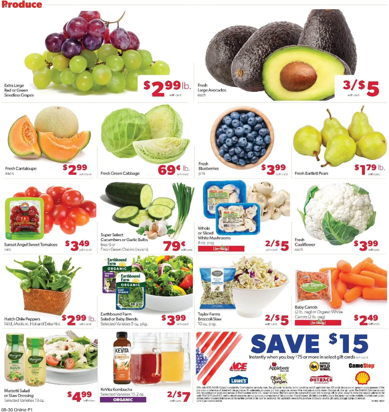 Family Fare Weekly Ad - NE - valid from 08/30/2026 | Page: 6 | Products: Spinach, Cucumbers, Dressing, Grapes