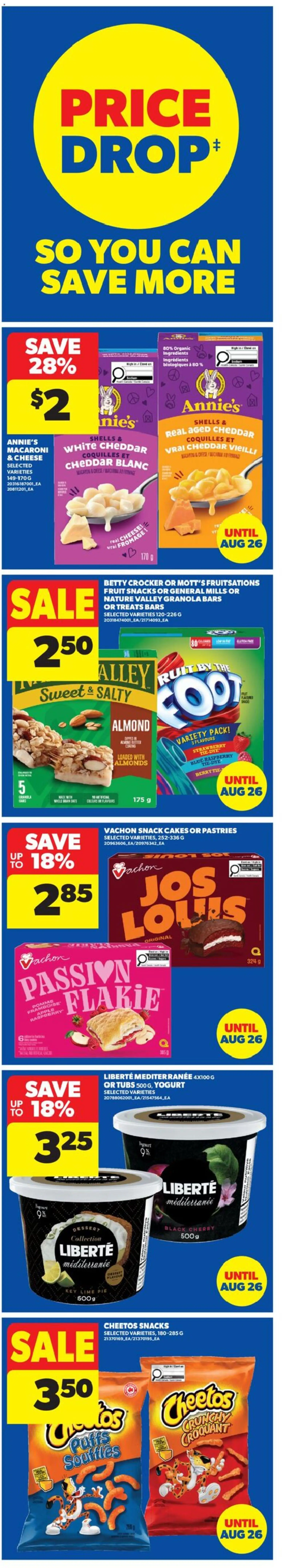 Real Canadian Superstore flyer valid from Aug 13, 2026 | Page: 5 | Products: Lime, Almonds, Cheddar, Snacks