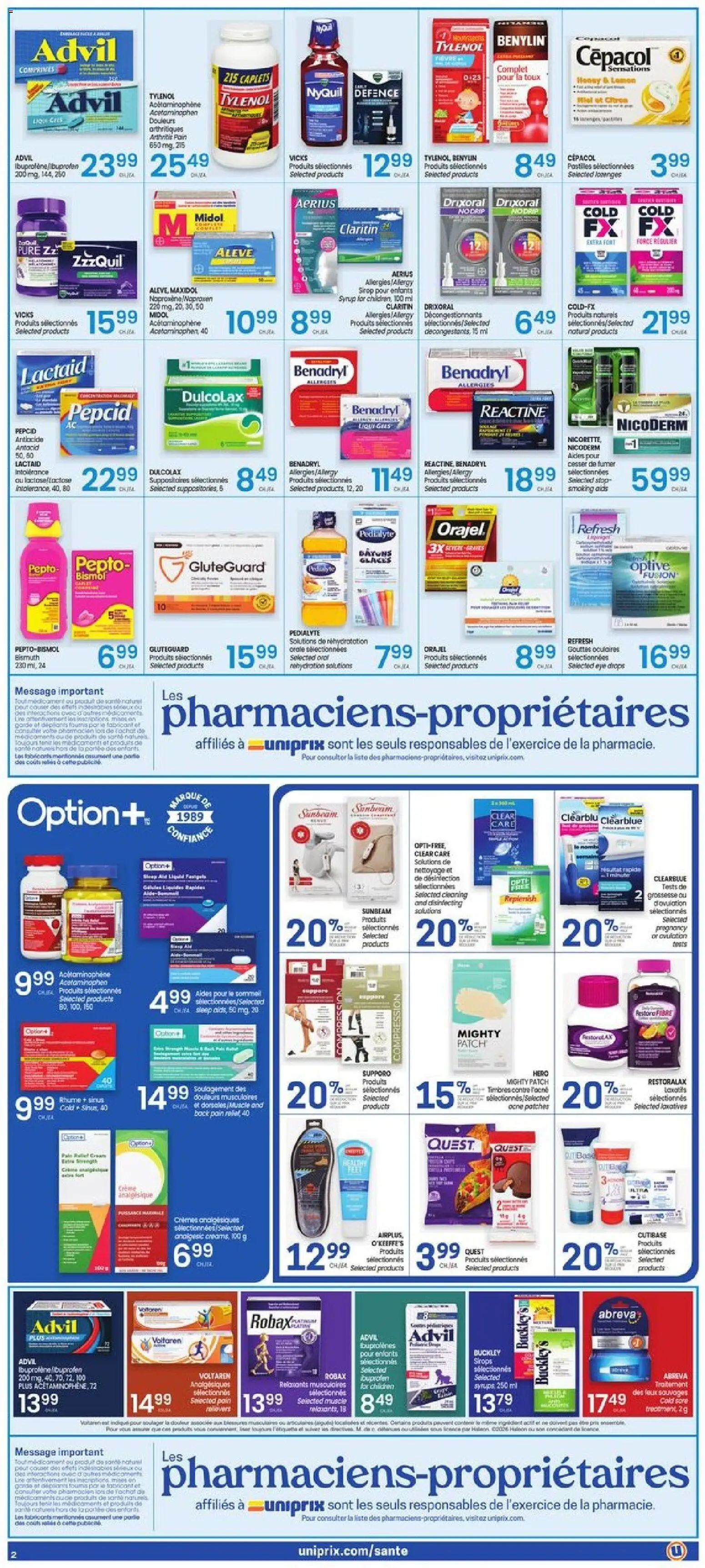 Uniprix flyer valid from Oct 1, 2026 | Page: 3 | Products: Eye drops, Honey, Syrup
