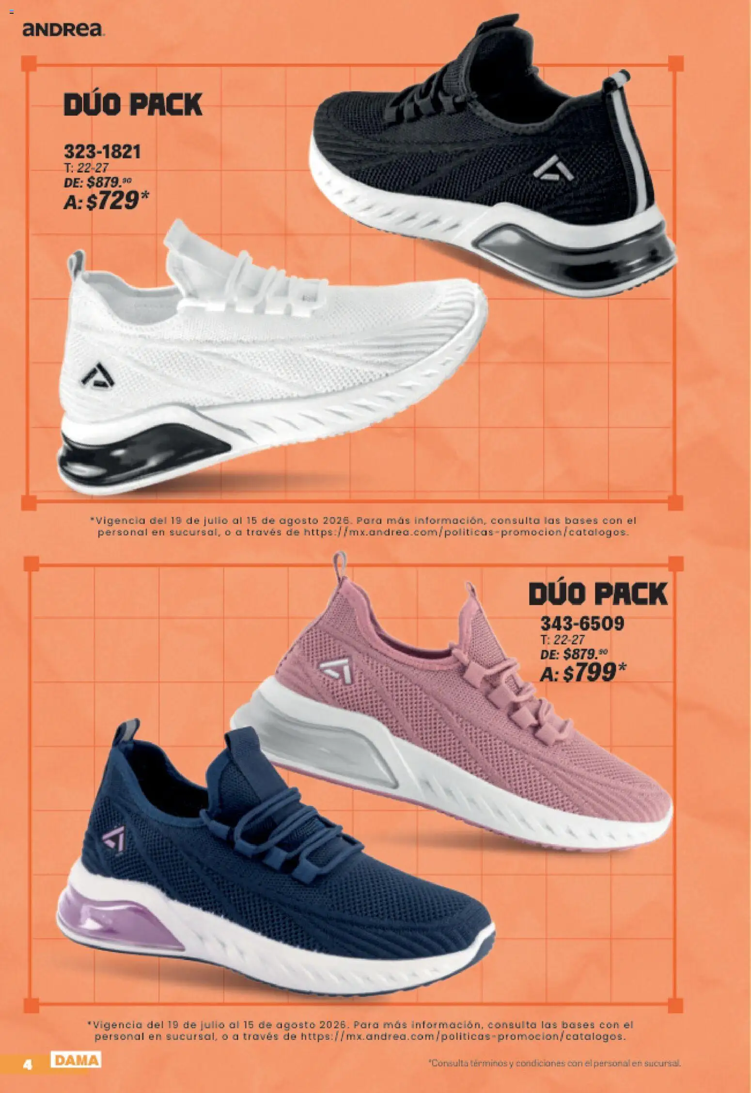 Nuevas ofertas de Andrea válidas en toda la República Mexicana desde el 19/07/2026. ¡Encuentra las mejores ofertas en Andrea catálogo Sports Week! | Página: 4