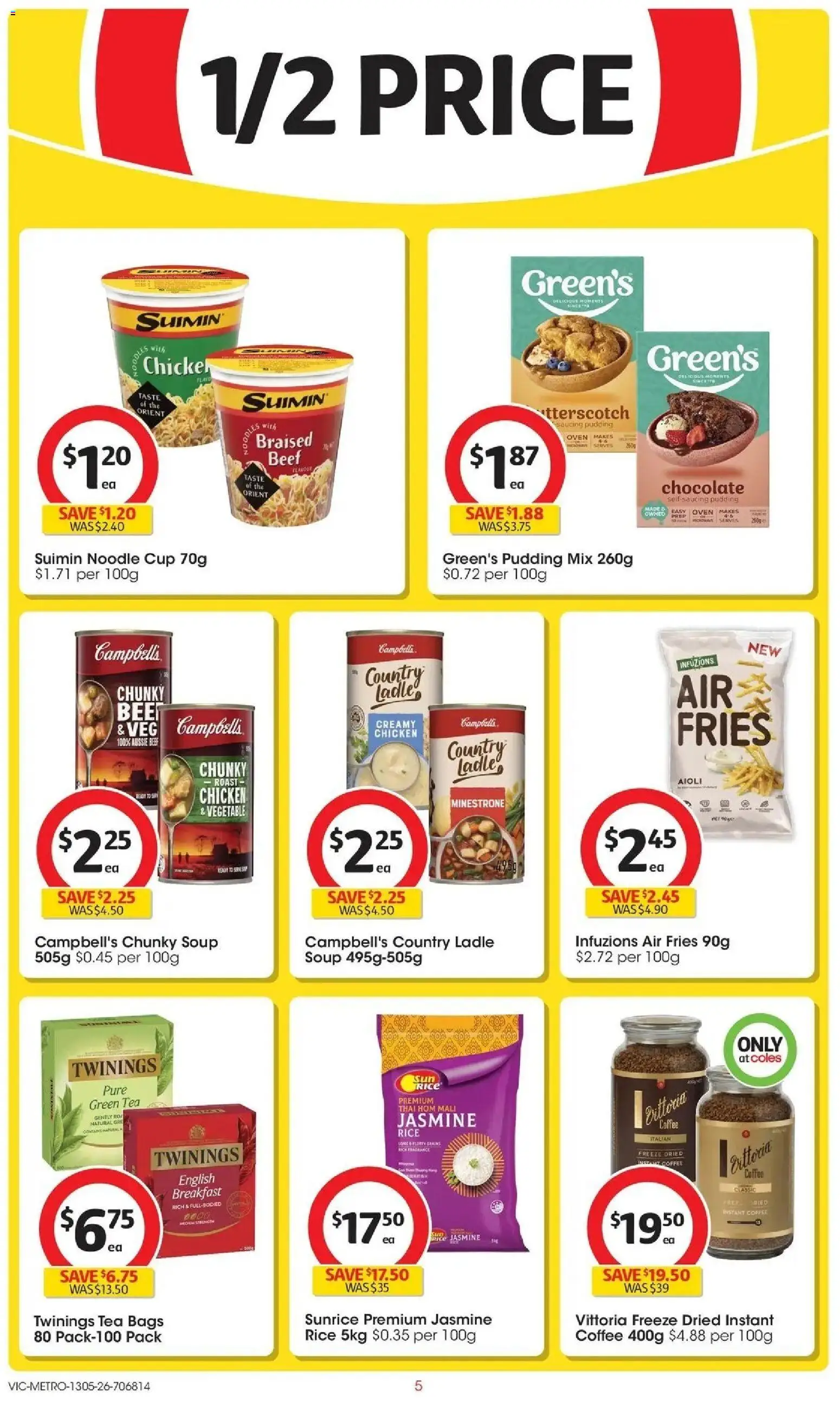 Coles catalogue - valid from 13.05.2026 | Page: 5 | Products: Chicken, Pudding, Soup, Oven