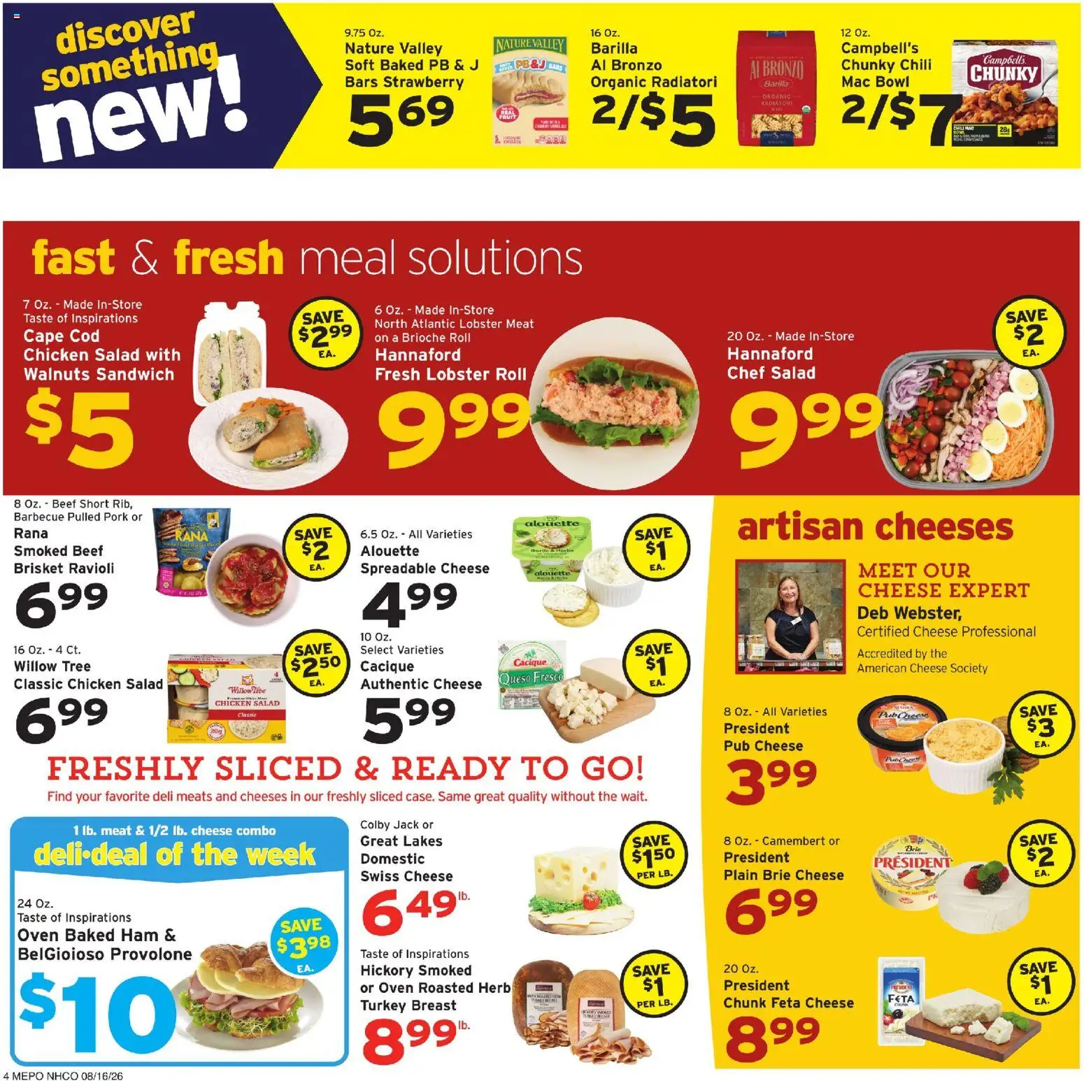 Hannaford Ad - valid from 08/16/2026 | Page: 4 | Products: Turkey breast, Pork, Fruit, Barilla