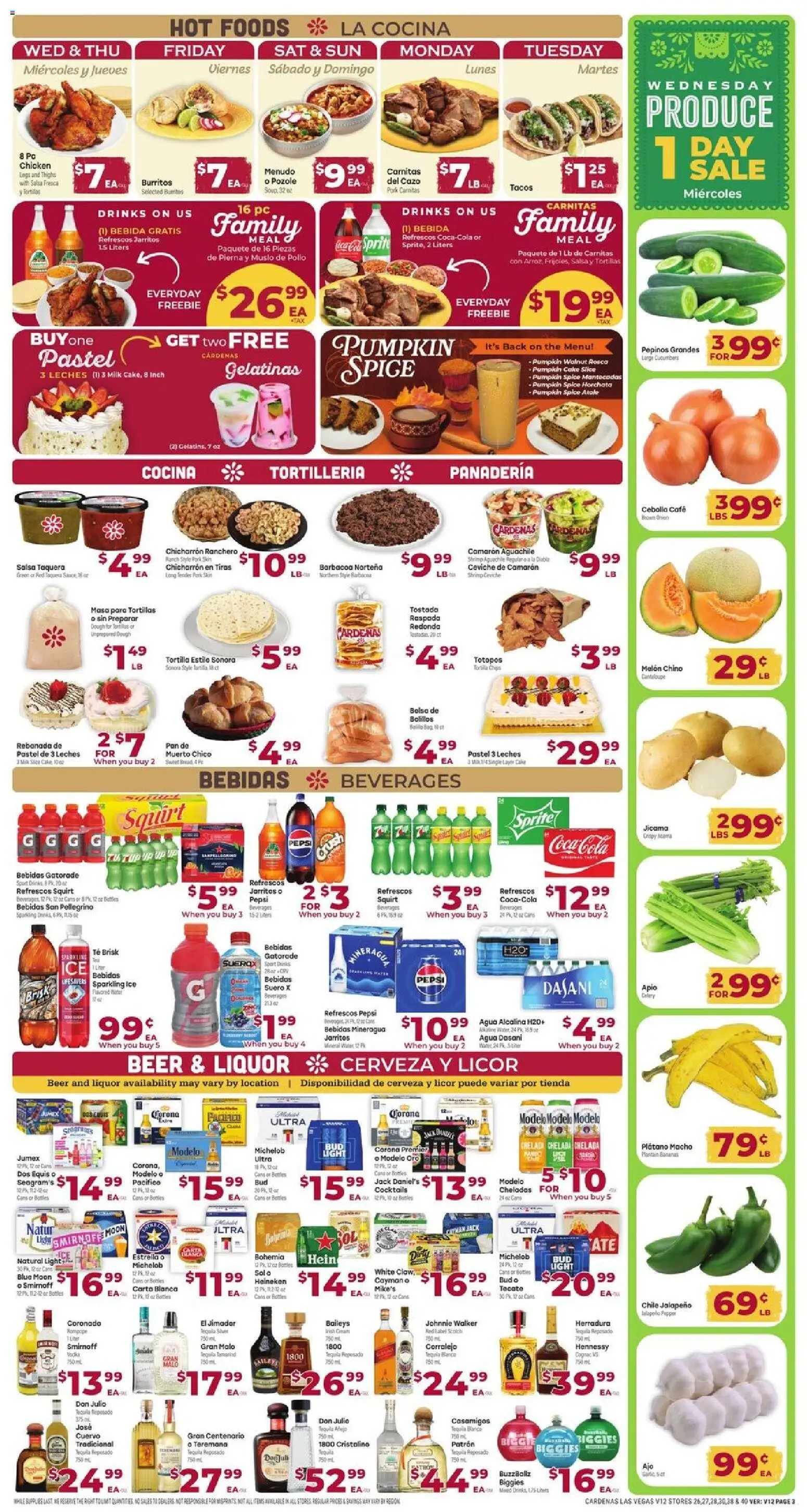 Cardenas Weekly Ad - valid from 09/23/2026 | Page: 3 | Products: Chicken, Hennessy, Pepper, Cake