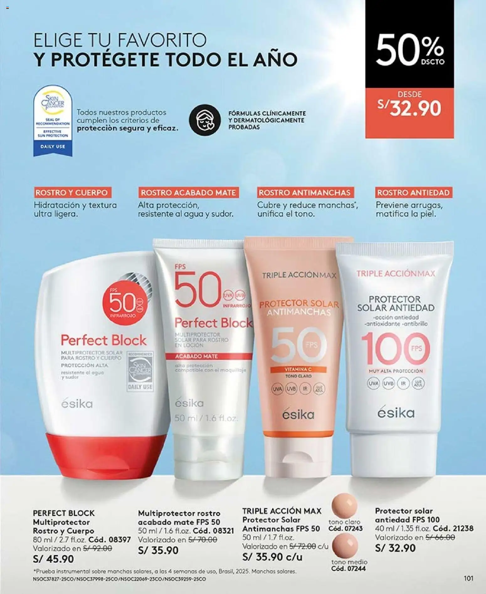 Catálogo Ésika válido desde 20/06/2026 | Página: 101 | Productos: Protector solar, Maquillaje