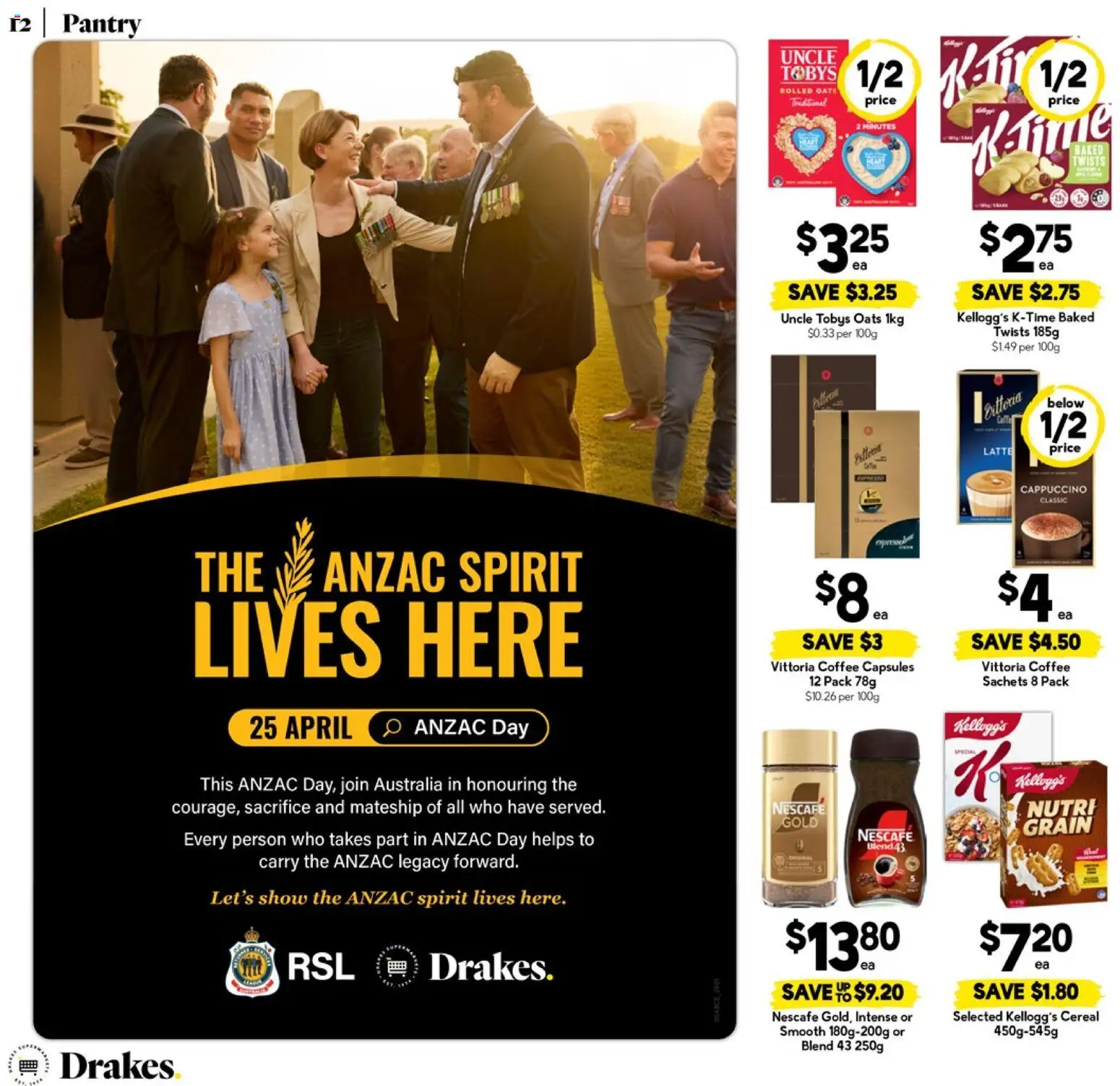 Drakes catalogue - valid from 22.04.2026 | Page: 12 | Products: Coffee, Oats, Cereal, Nescafe