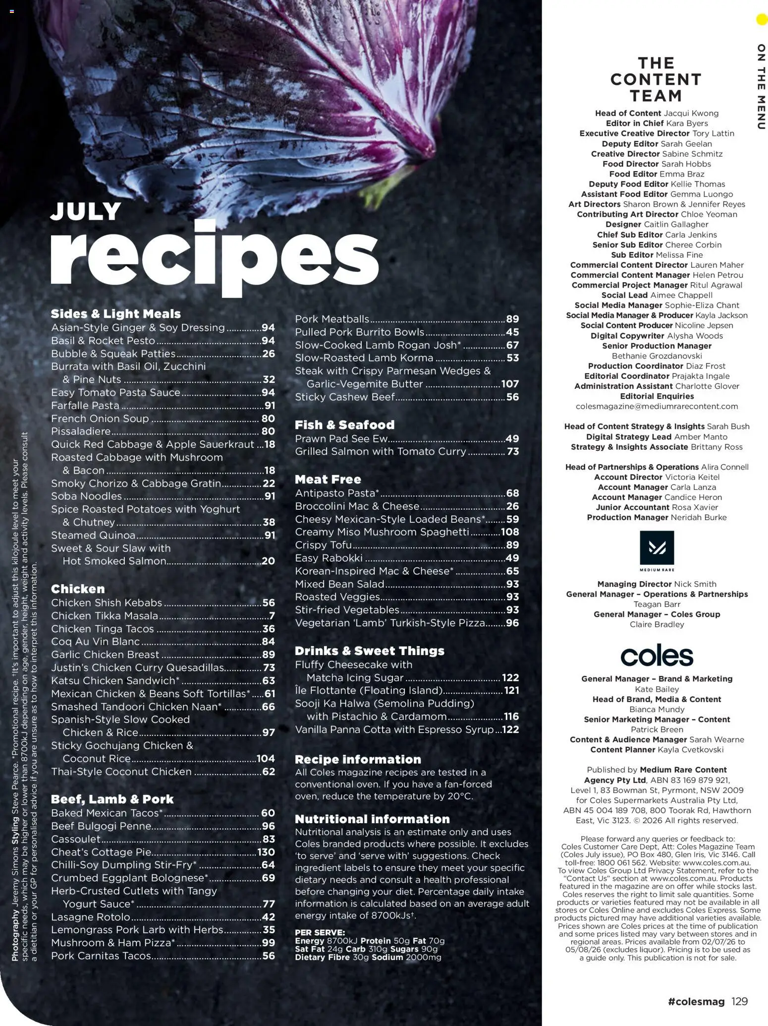 Coles catalogue - valid from 01/07/2026 | Page: 129 | Products: Pork, Pasta, Salmon, Digital