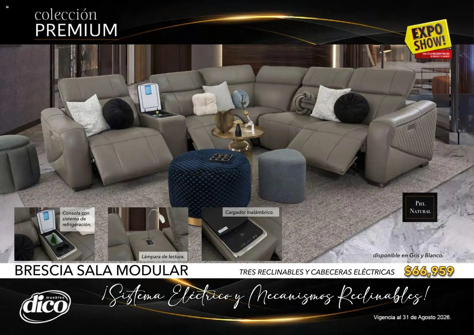 Nuevas ofertas de Muebles Dico válidas en toda la República Mexicana desde el 01/08/2026. ¡Encuentra las mejores ofertas en Muebles Dico catálogo Colección Premium! | Página: 23 | Productos: Cargador, Modular, Lámpara