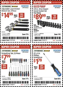 Preview of Harbor Freight weekly ads valid from 08/17/2026 | Page: 12 | Products: Socket, Wrench, Screwdriver, Swivel