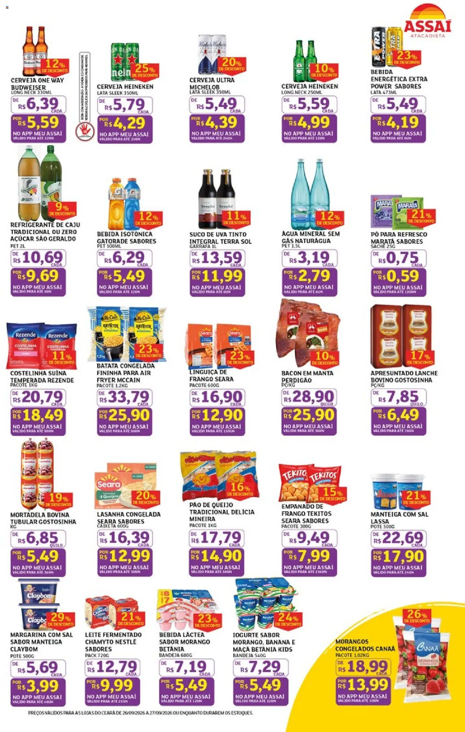 Assaí Atacadista Folheto - válido de 26/09/2026 | Página: 3 | Produtos: Caju, Gatorade, Lasanha, Bandeja