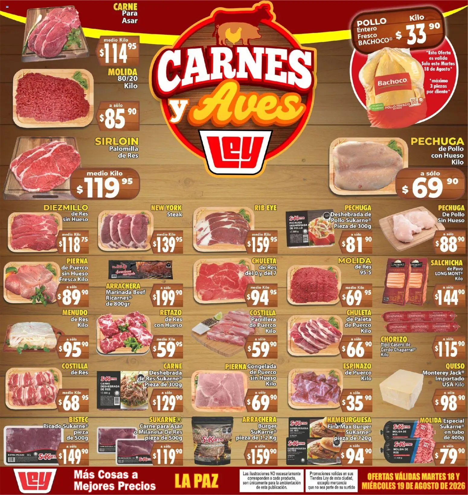 Nuevas ofertas de Casa Ley válidas en toda la República Mexicana desde el 18/08/2026. ¡Encuentra las mejores ofertas en Casa Ley folleto Carnes y Aves! | Página: 1 | Productos: Salchicha, Paleta, Chuleta, Té