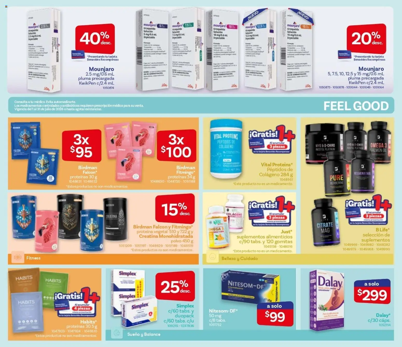 Nuevas ofertas de Farmacia Benavides válidas en toda la República Mexicana desde el 01/07/2026. ¡Encuentra las mejores ofertas en Farmacia Benavides catálogo! | Página: 7