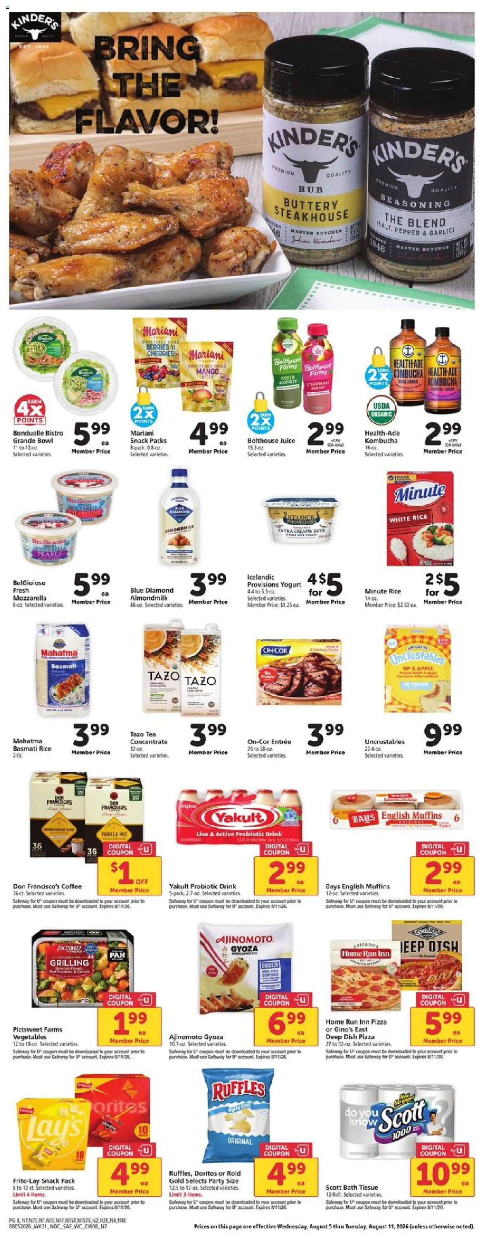 Safeway Weekly Ad - valid from 08/05/2026 | Page: 8 | Products: Bath, Pizza, Juice, Tea