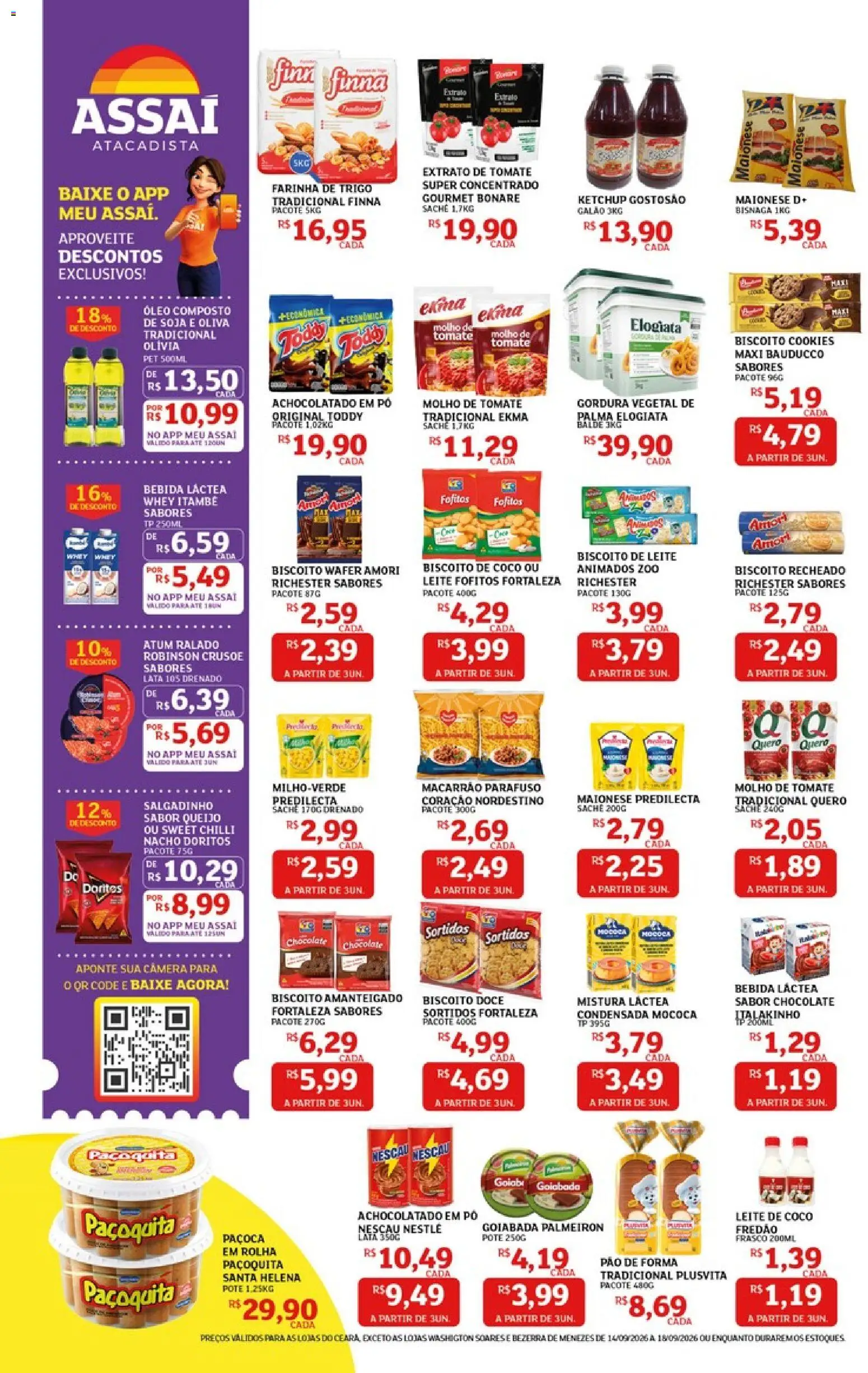 Assaí Atacadista Folheto - válido de 14/09/2026 | Página: 2 | Produtos: Pó, Biscoito, Molho de tomate, Atum