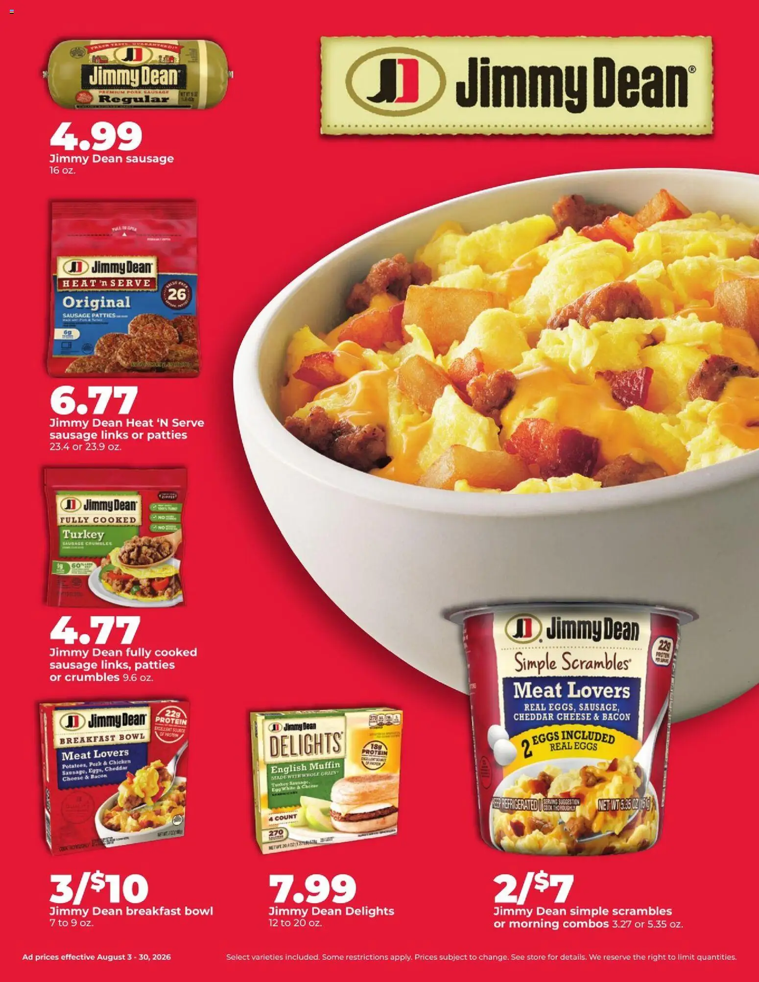 HyVee Monthly Ad - valid from 08/03/2026 | Page: 9 | Products: Cheese, Eggs, Pork, Sausage